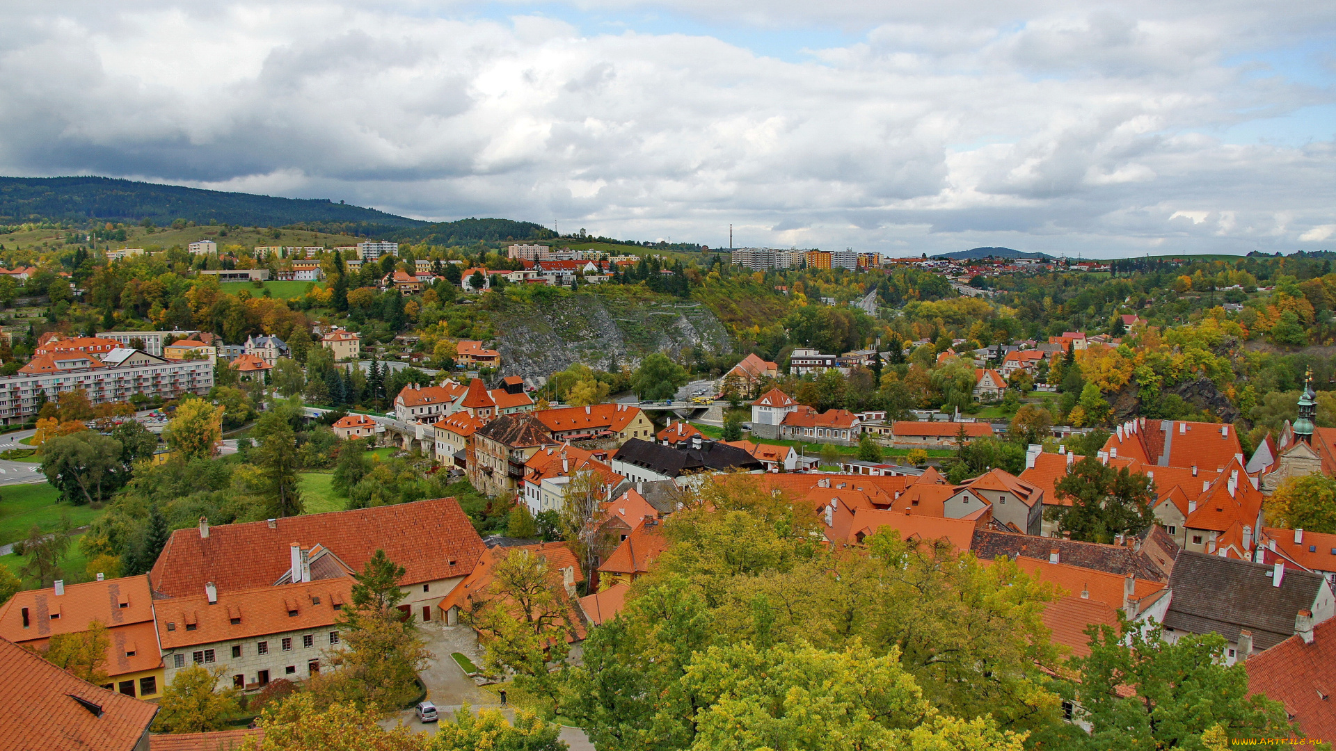 Чешский, крумлов, города, Чески-крумлов, , Чехия, панорама, крумлов, дома