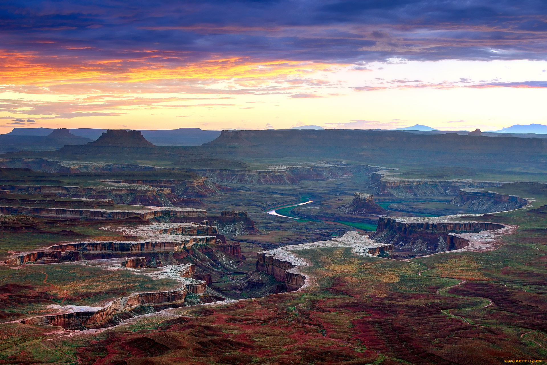 природа, горы, облака, скалы, небо, вечер, моаб, закат, каньонлендс, парк, национальный, осень, сентябрь, штат, юта, сша