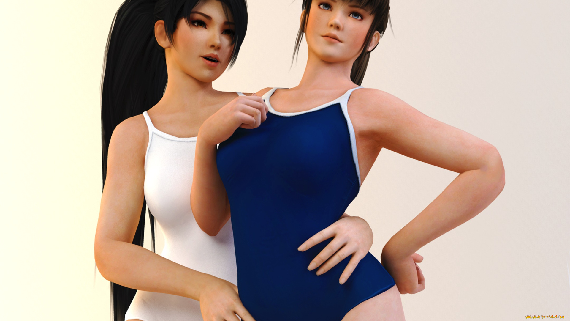 3д, графика, аниме, , anime, взгляд, фон, девушки