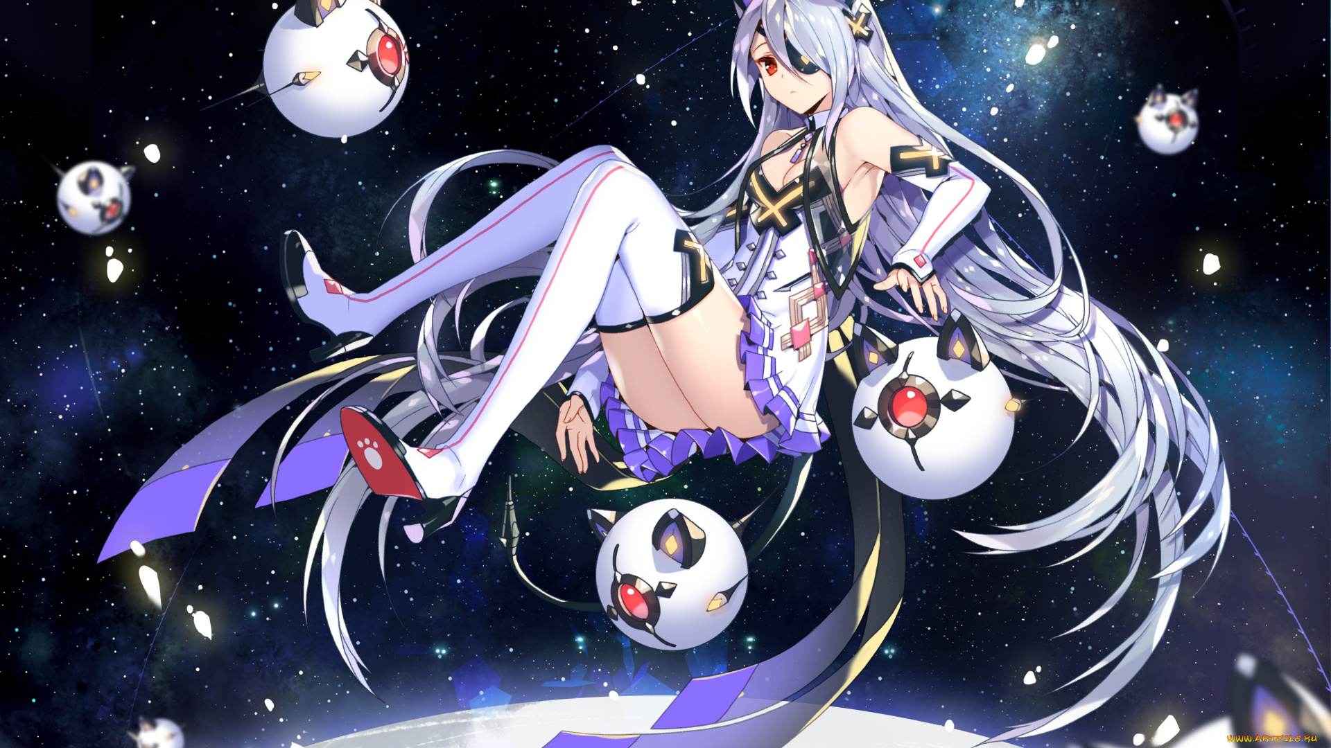 аниме, оружие, , техника, , технологии, empew, технологии, космос, девушка, арт, роботы