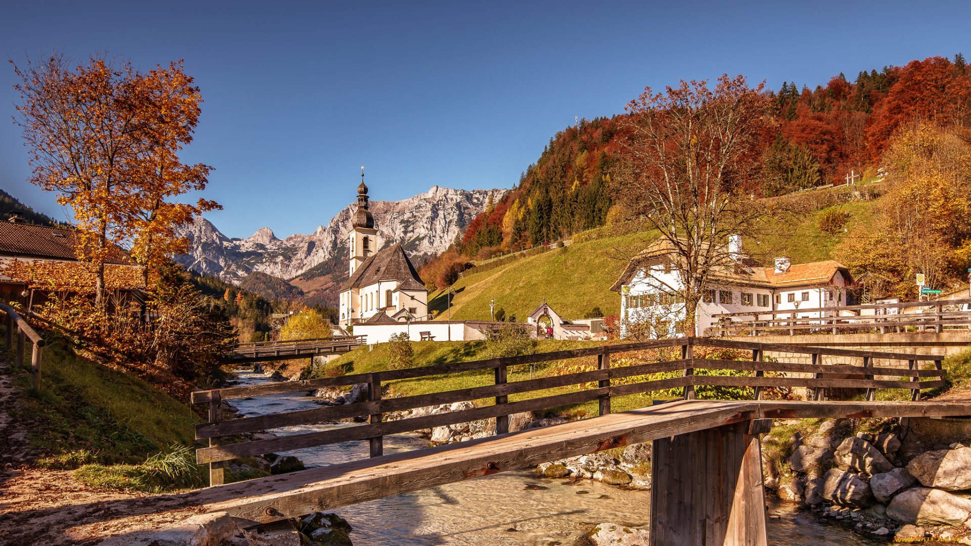 города, -, пейзажи, мост, река, лес, горы