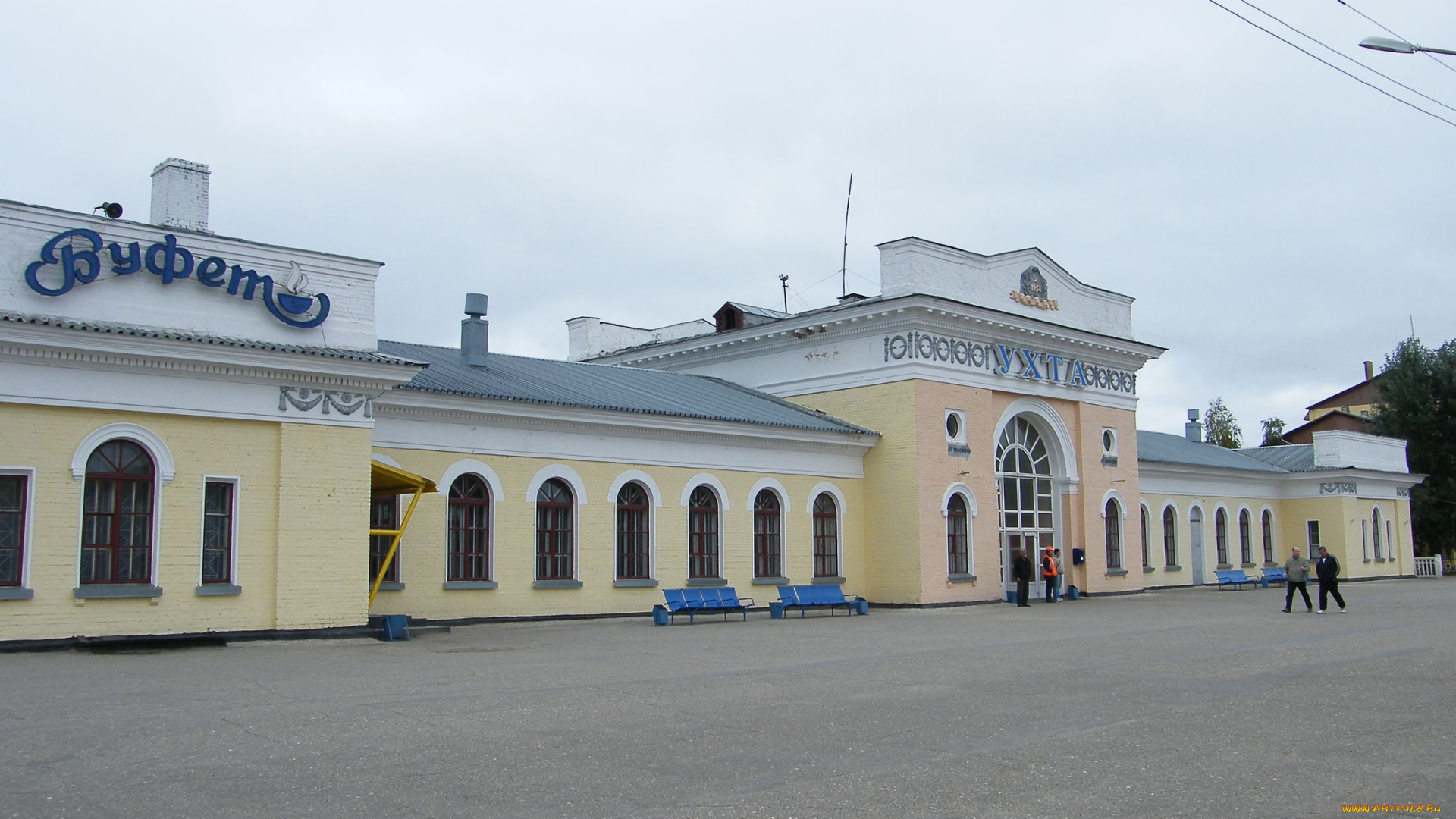 ухта, города, -, здания, , дома, вокзал