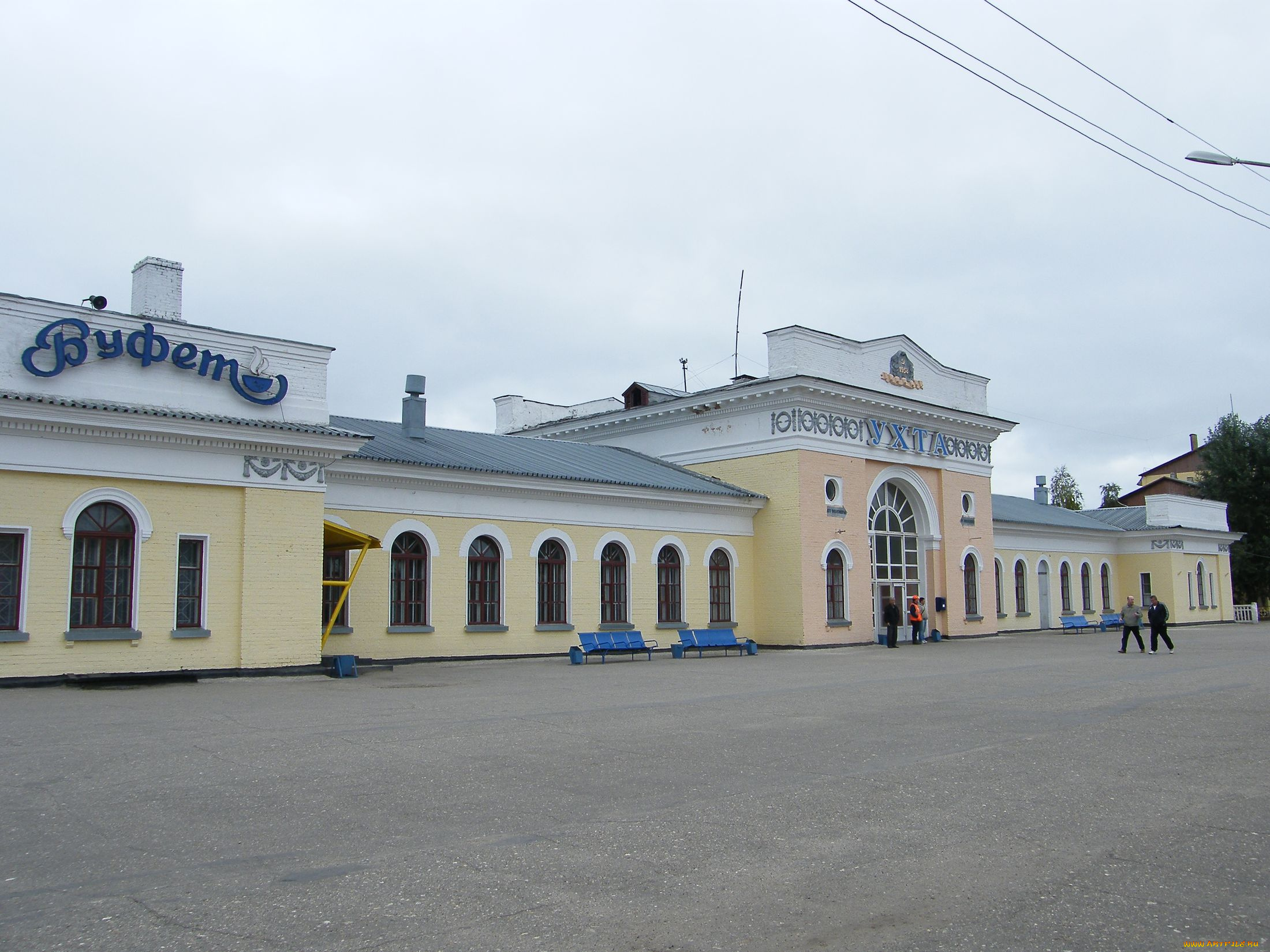 ухта, города, -, здания, , дома, вокзал