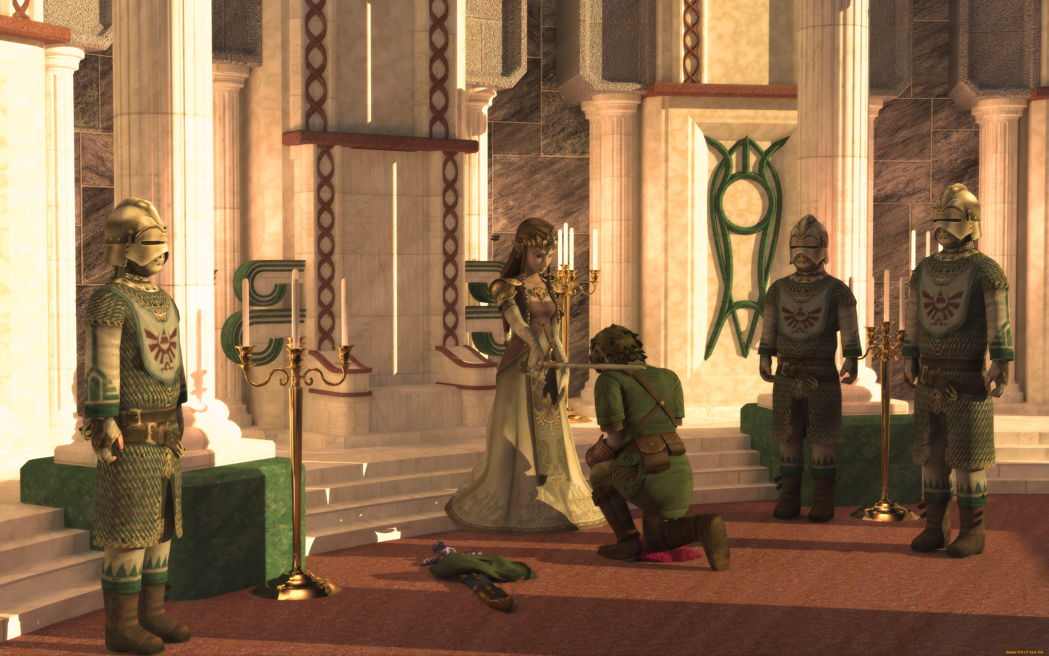 3д, графика, эльфы, , elves, замок, оружие, взгляд, элфы