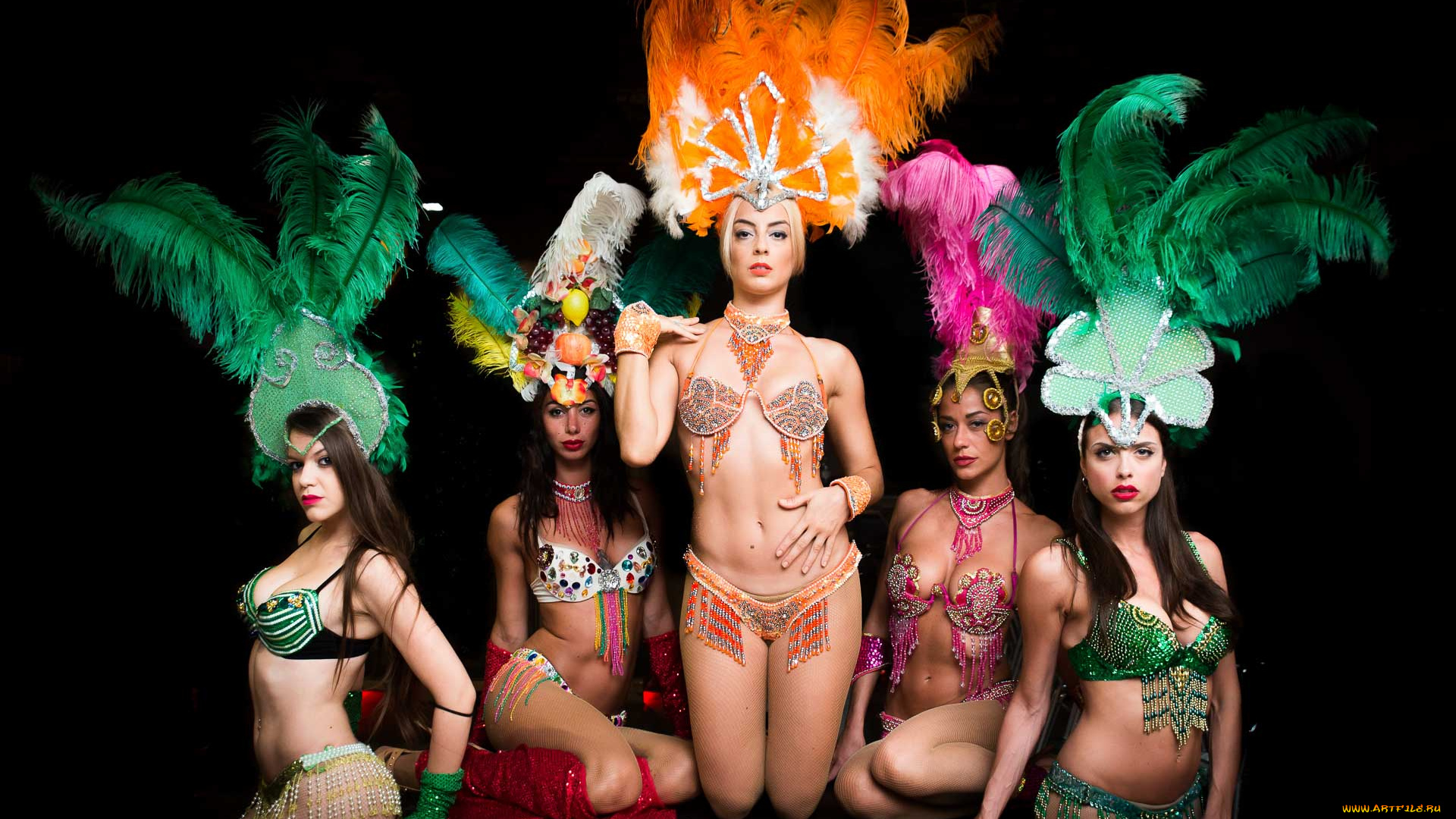 девушки, -unsort, , группа, девушек, песик