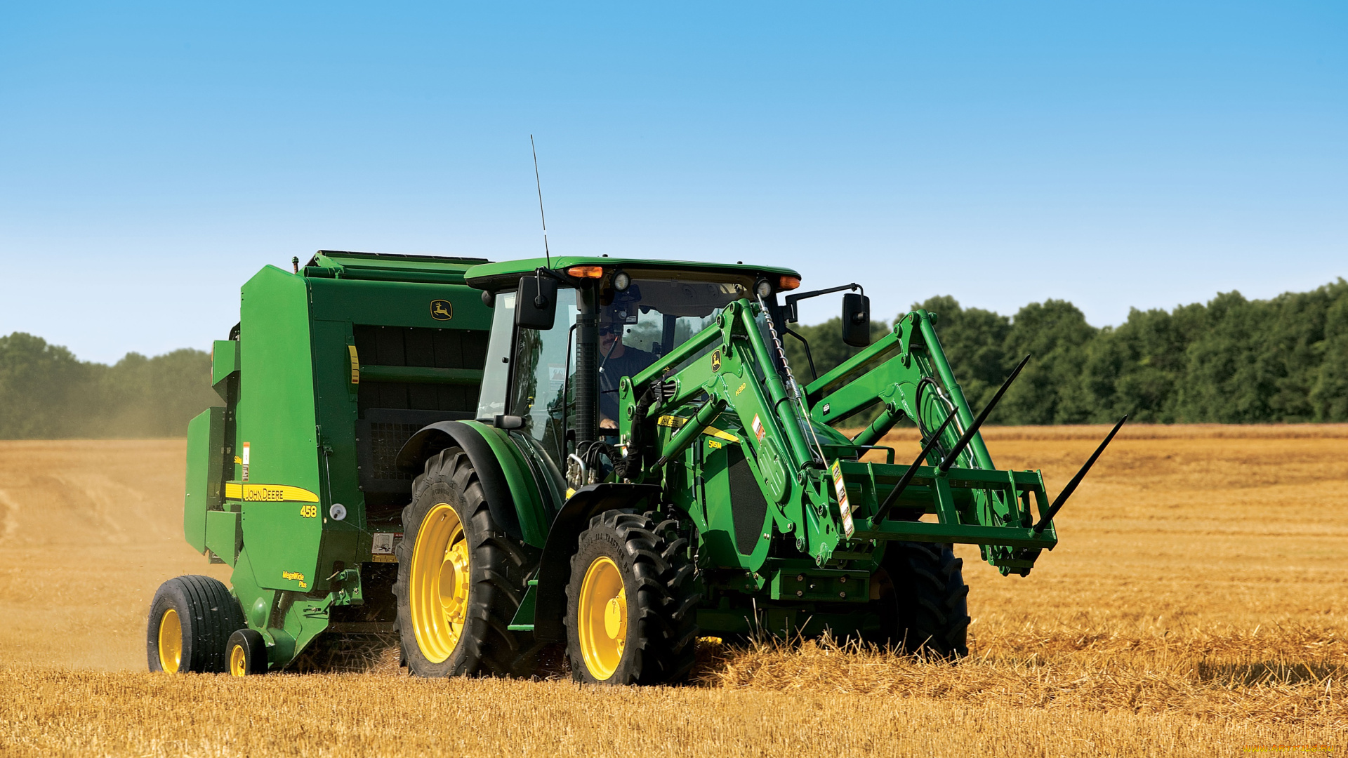 техника, фронтальные, погрузчики, john, deere