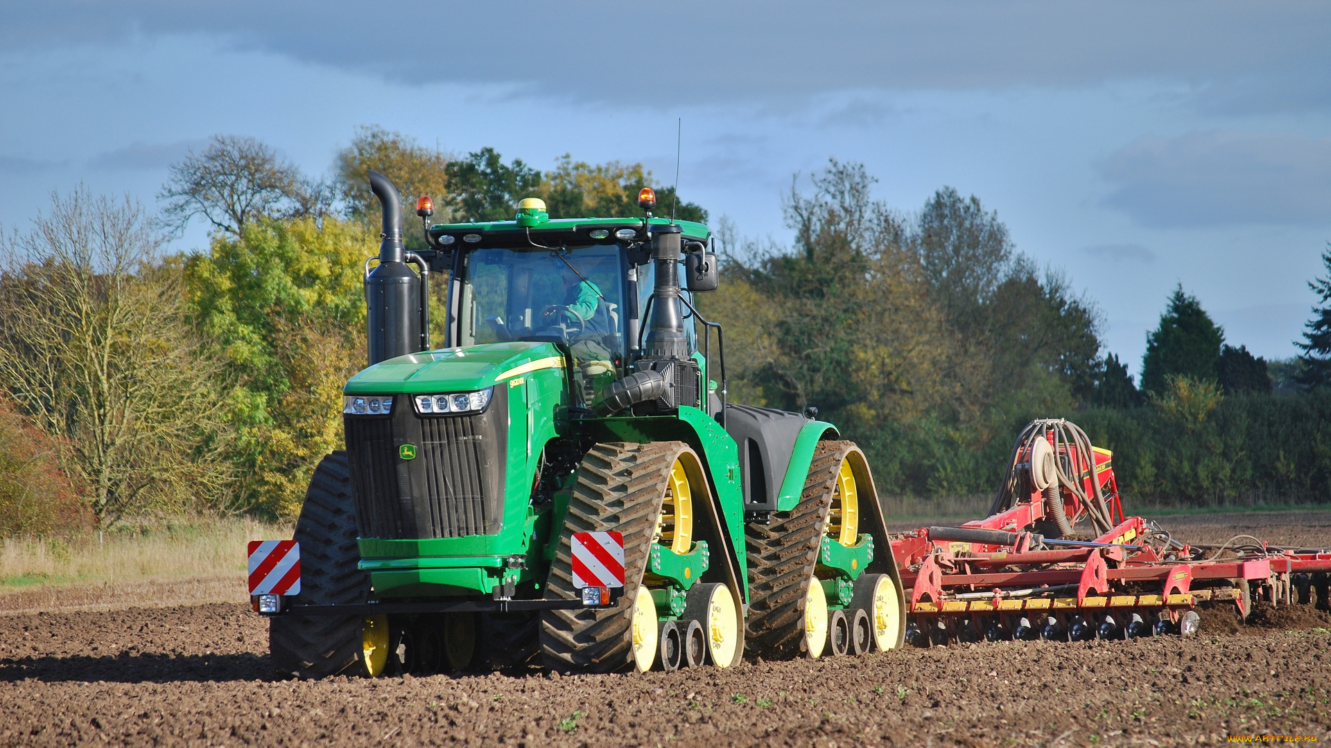 техника, тракторы, на, гусенецах, john, deere