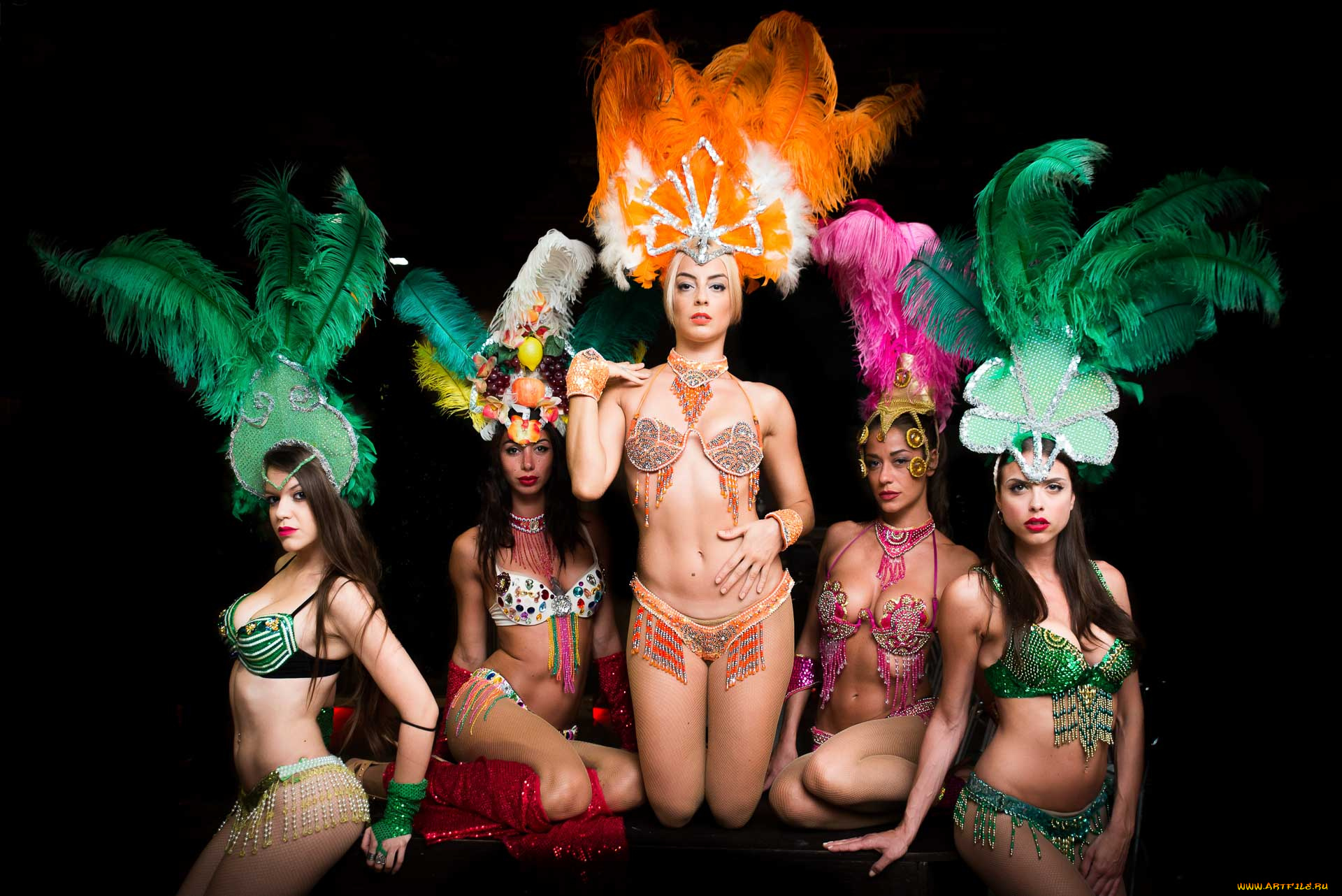 девушки, -unsort, , группа, девушек, песик