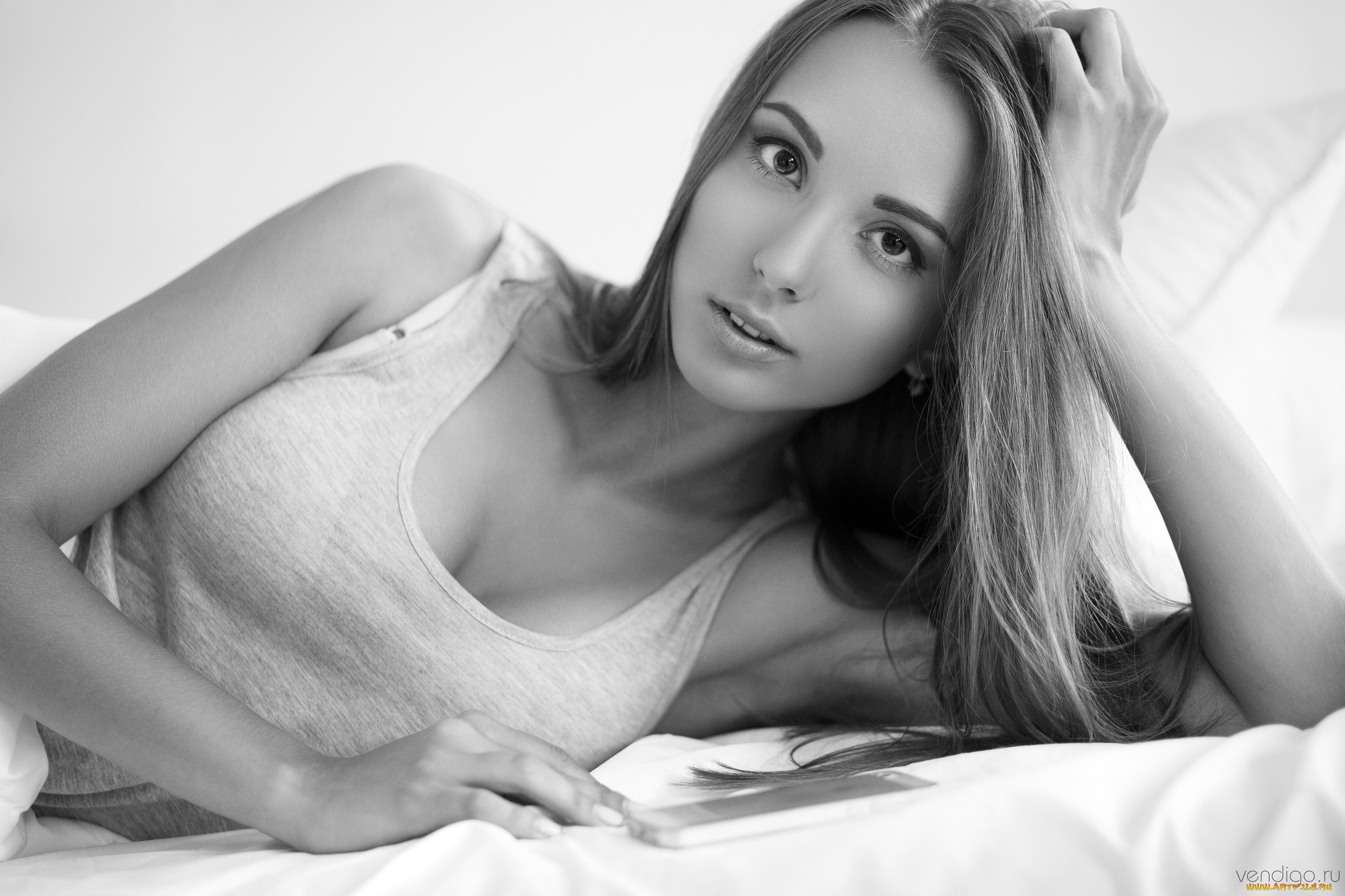 девушки, -unsort, , Черно-белые, обои, песик