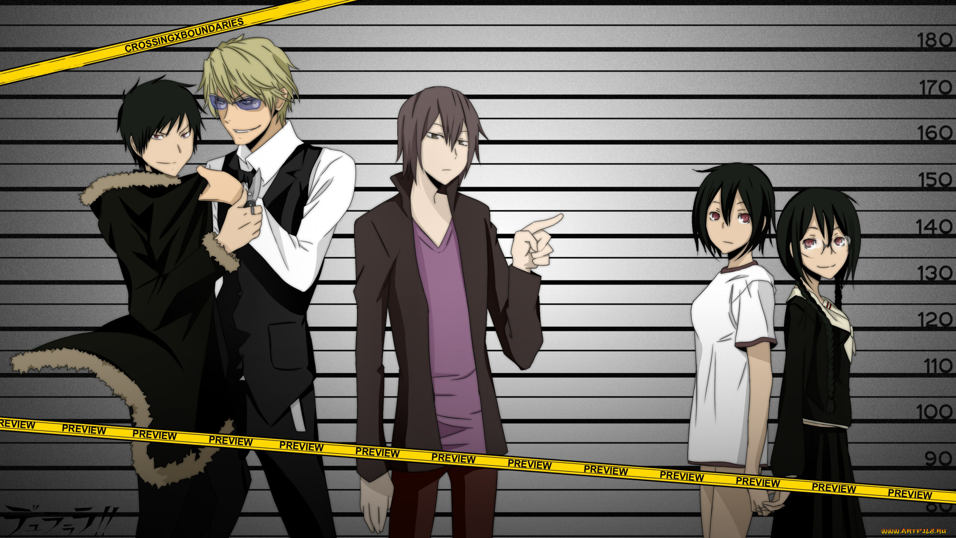 аниме, durarara, девочки, парни