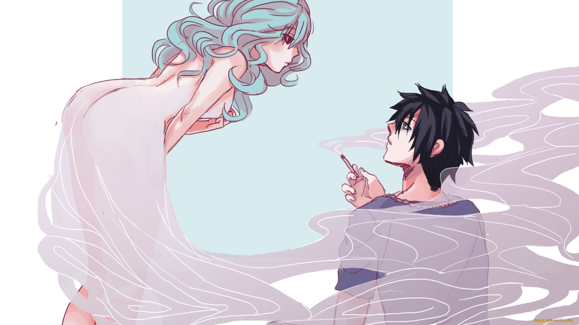 аниме, fairy, tail, пара