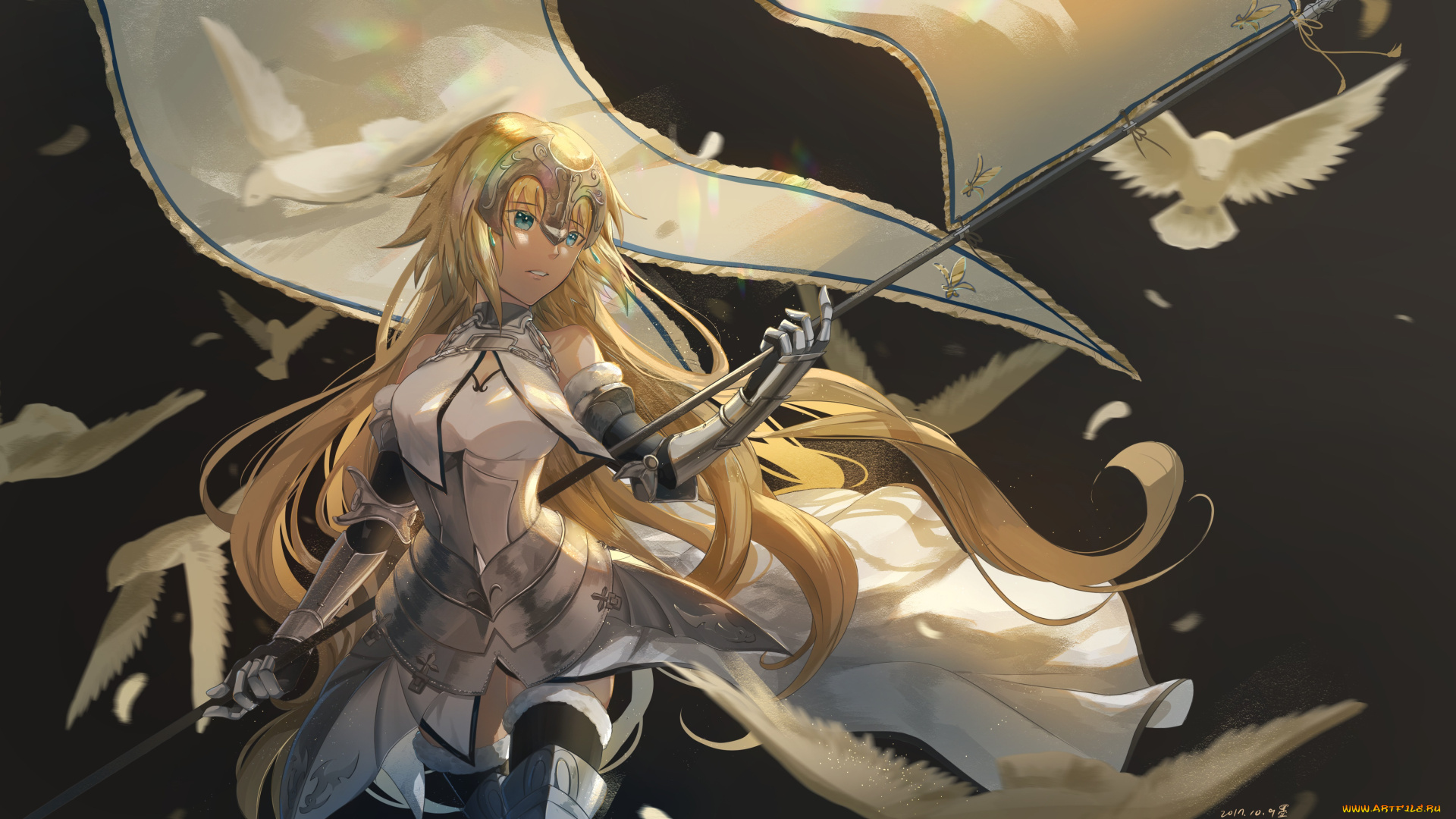 аниме, fate, stay, night, девушка