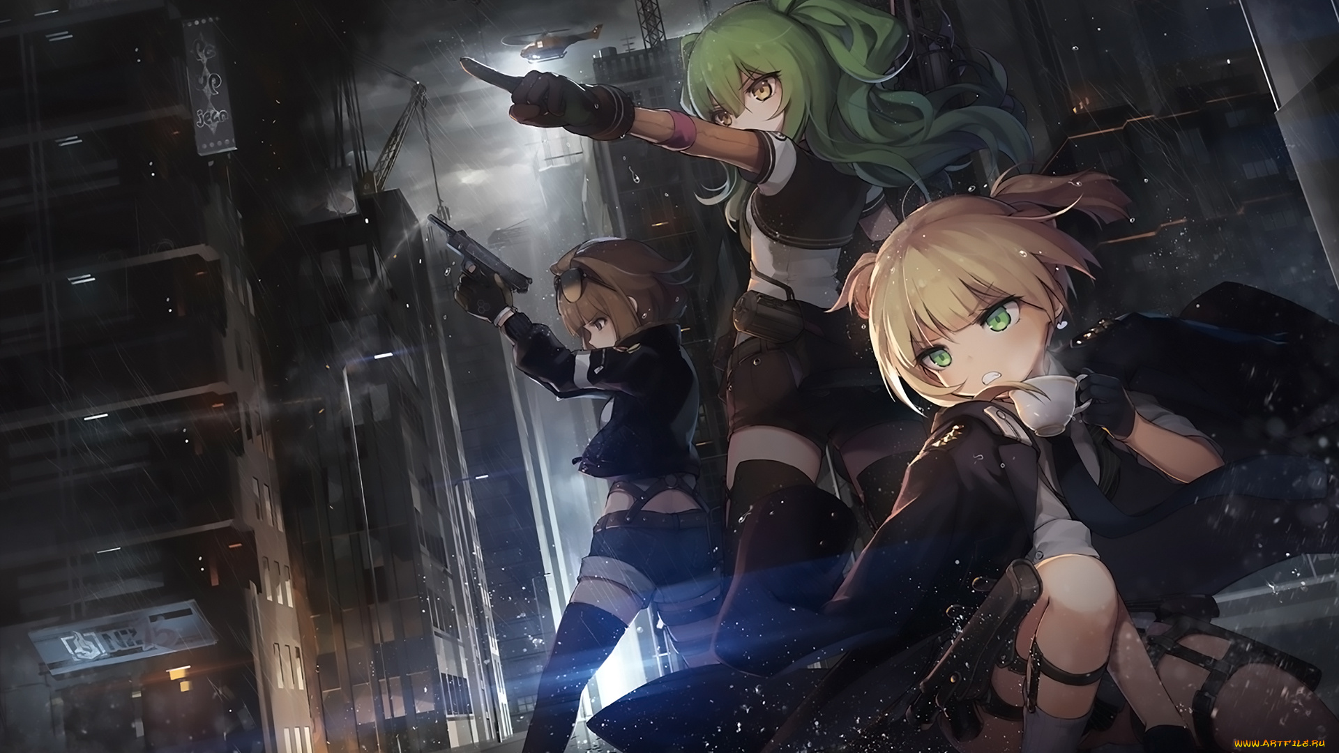 аниме, girls, frontline, фон, взгляд, девушки