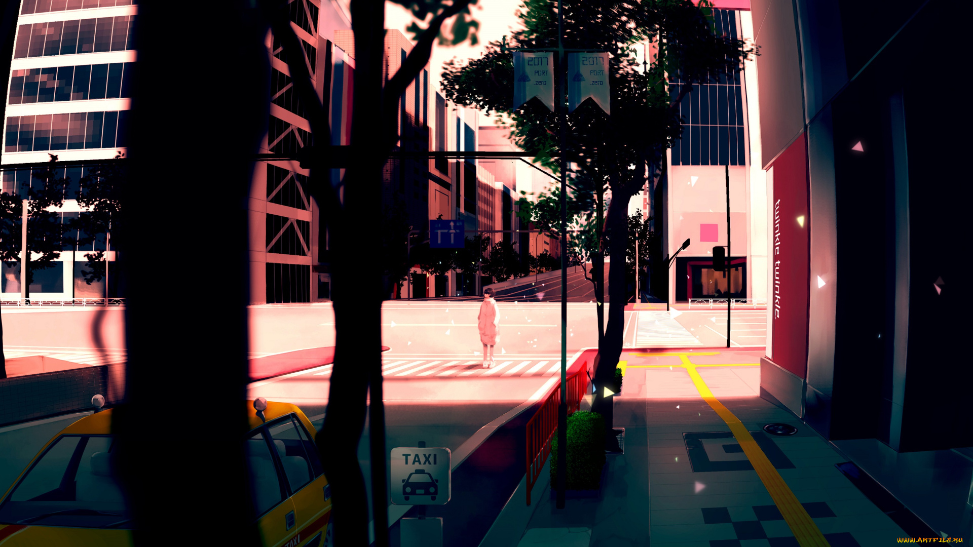 аниме, город, , улицы, , интерьер, , здания