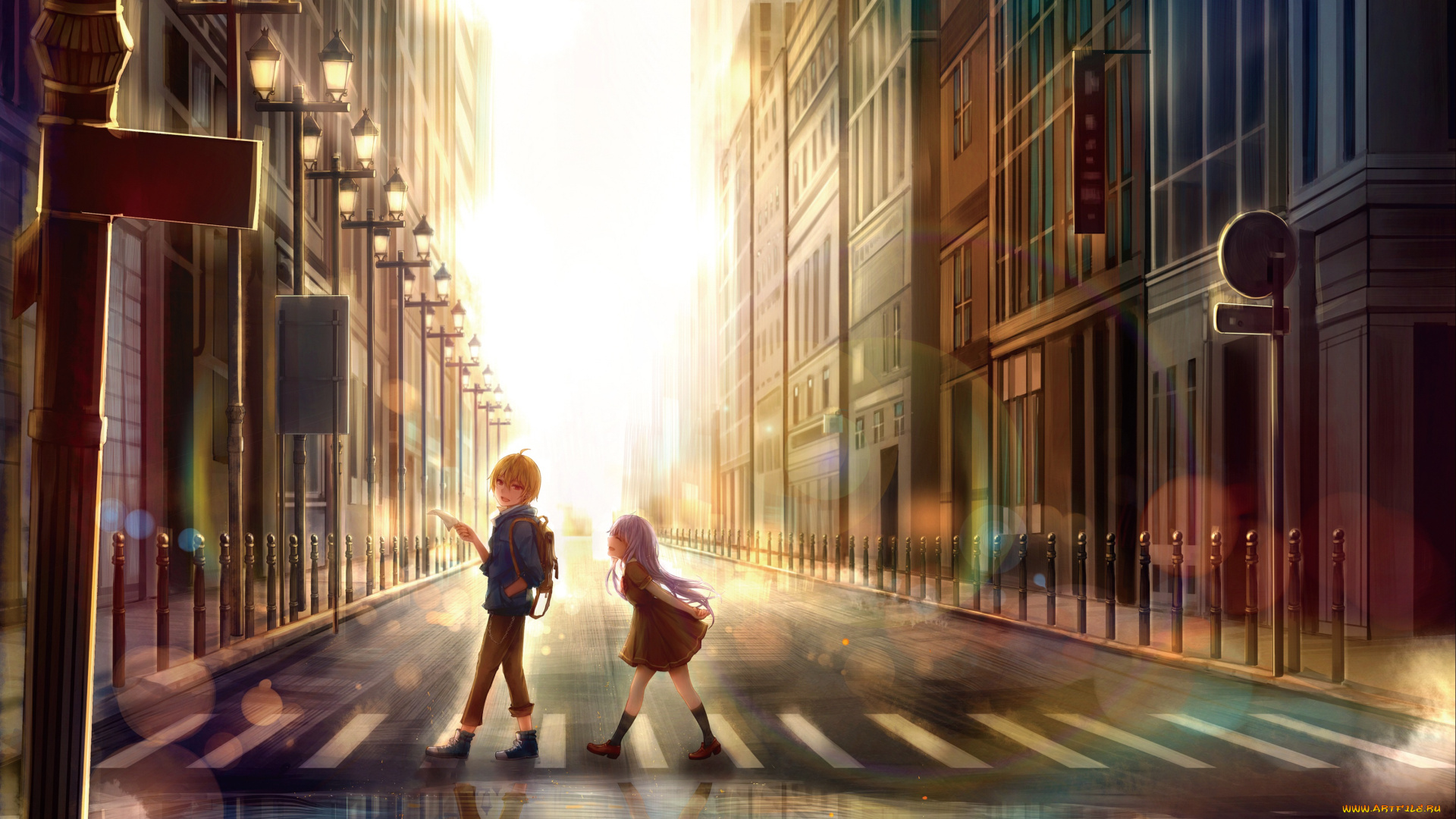 аниме, город, , улицы, , интерьер, , здания
