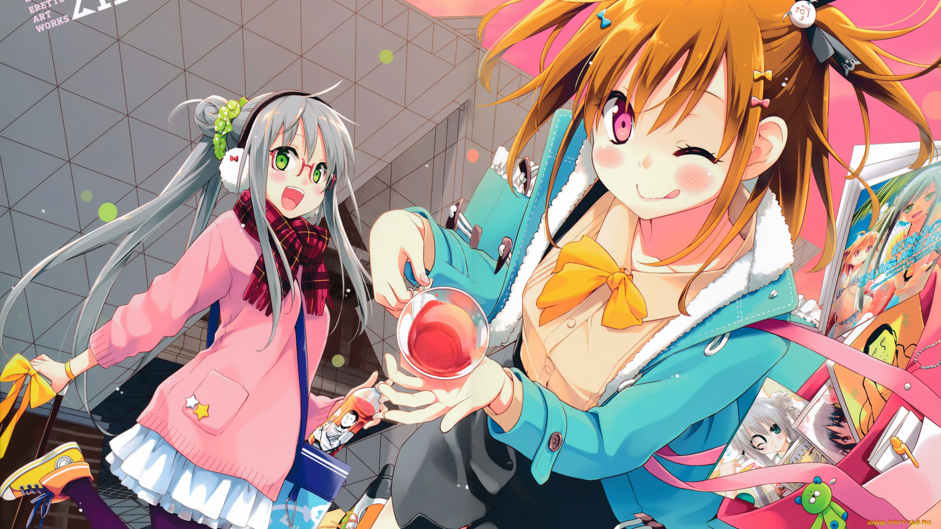 аниме, kantoku, , artbook, девушки