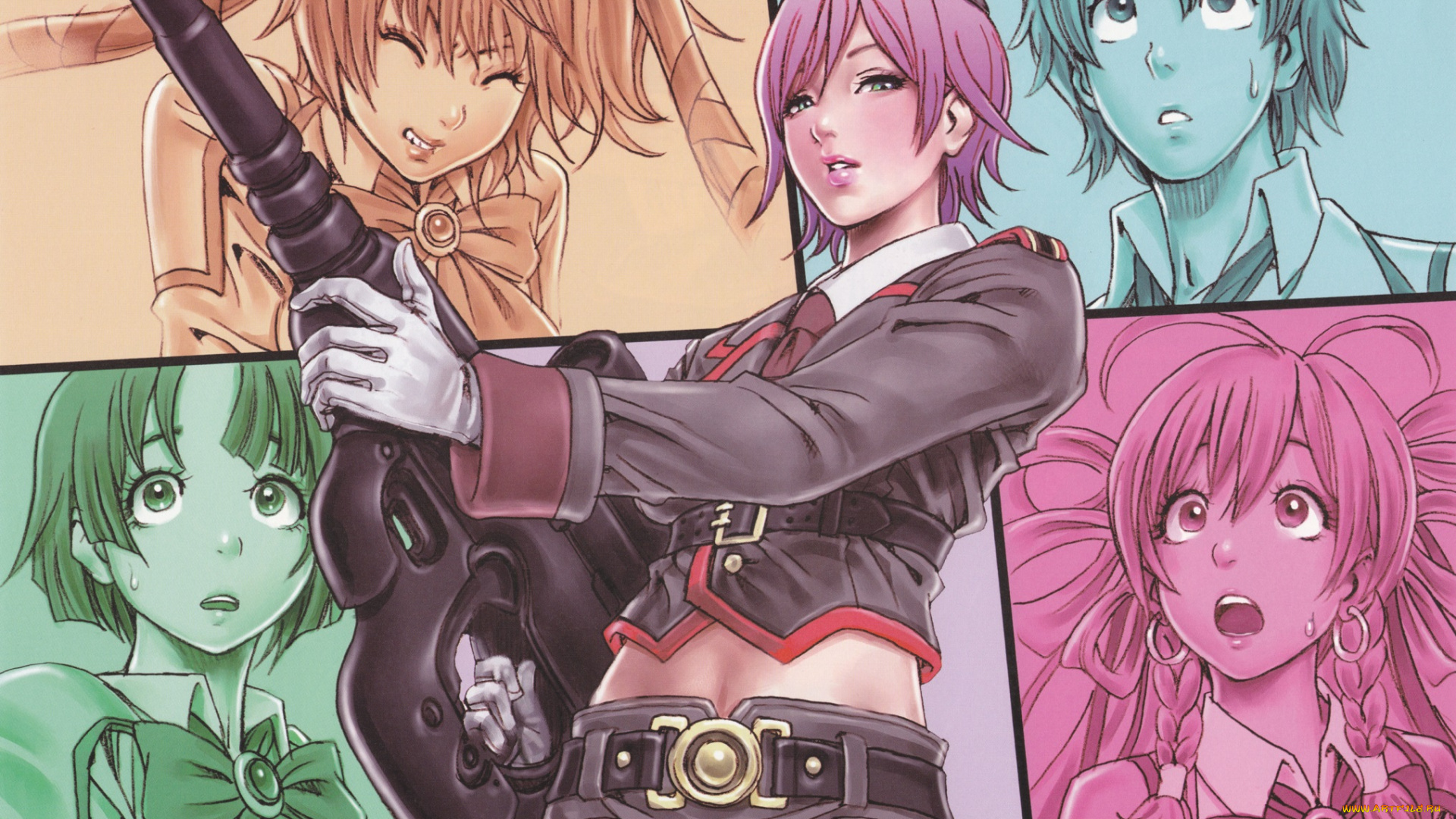 аниме, оружие, , техника, , технологии, девушка