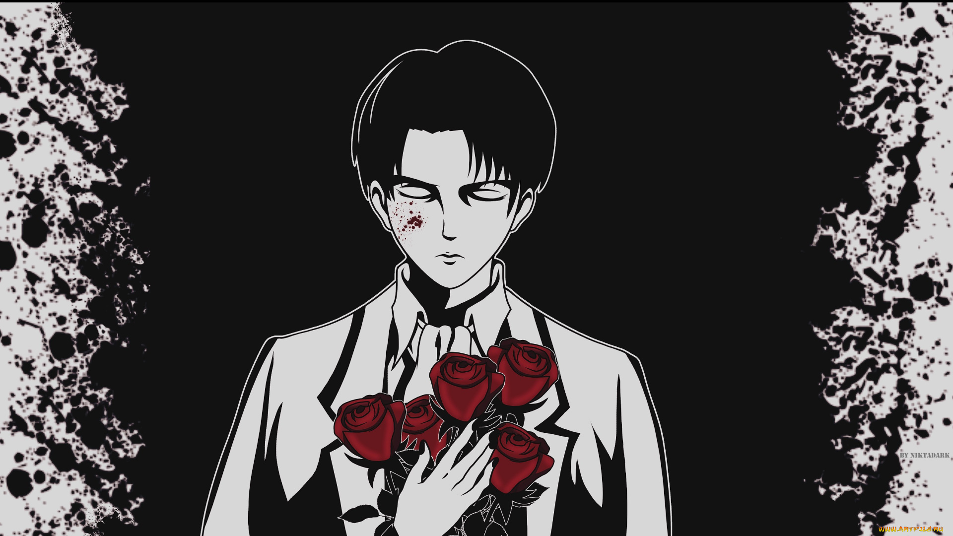 аниме, shingeki, no, kyojin, леви