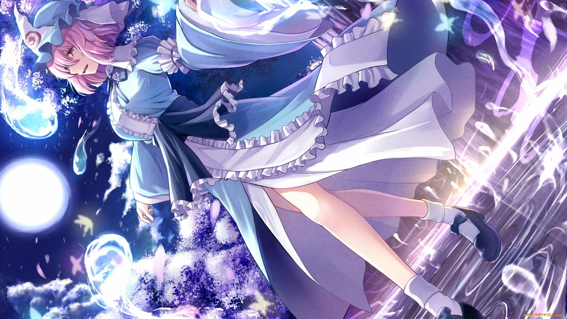 аниме, touhou, фон, взгляд, девушка