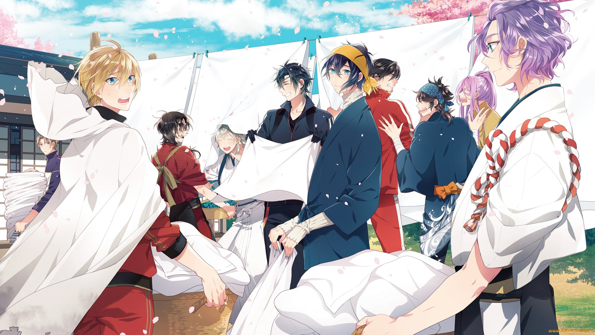 аниме, touken, ranbu, парни