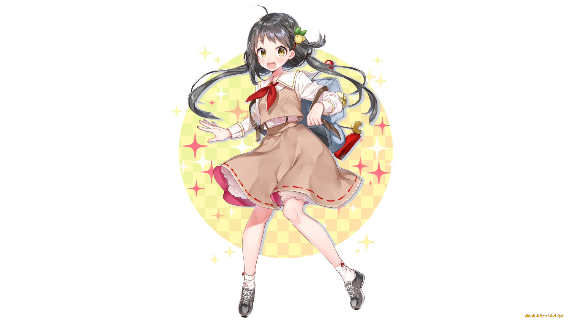 аниме, unknown, , другое, , взгляд, девушка, фон