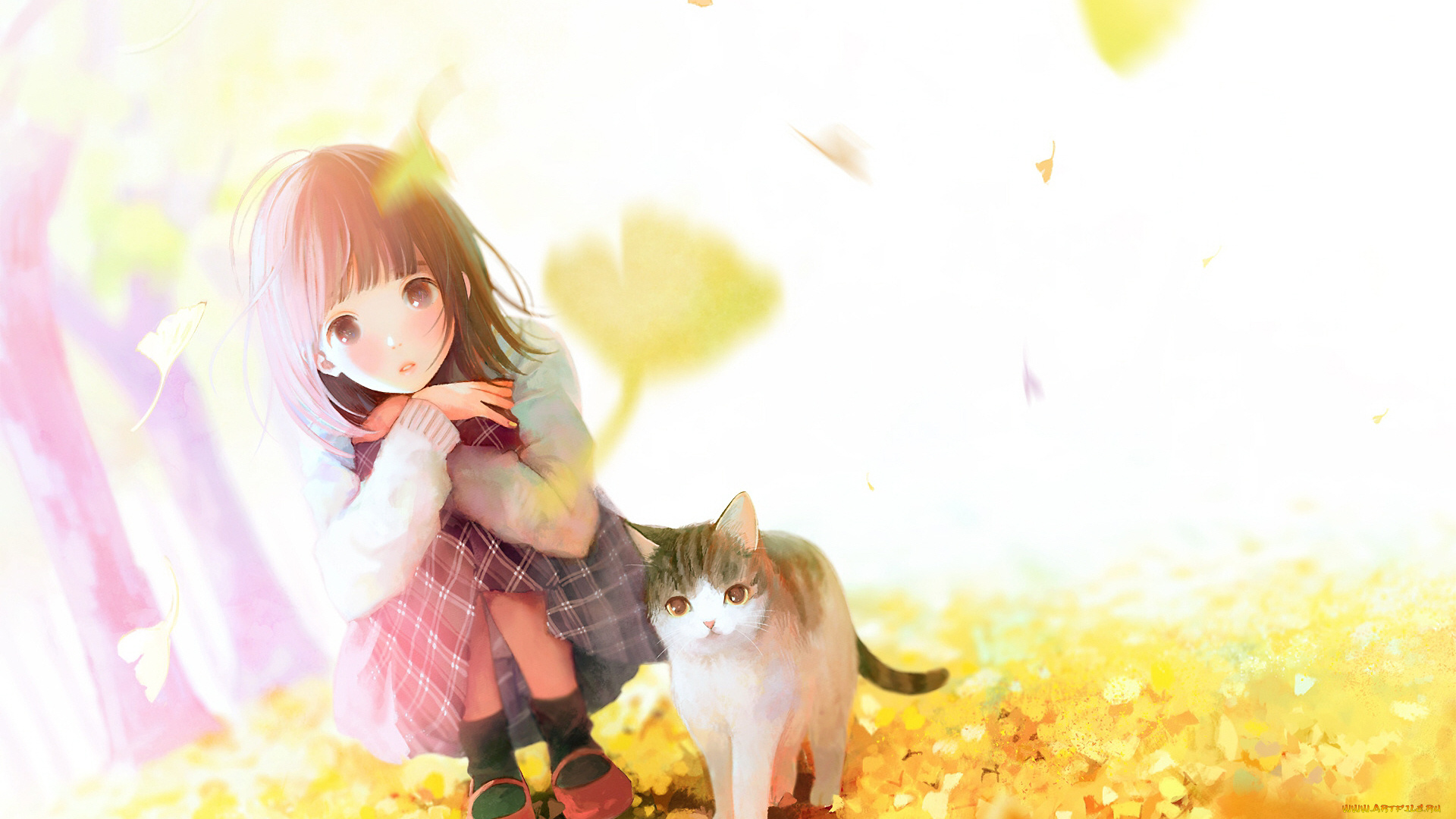 аниме, животные, , существа, девочка