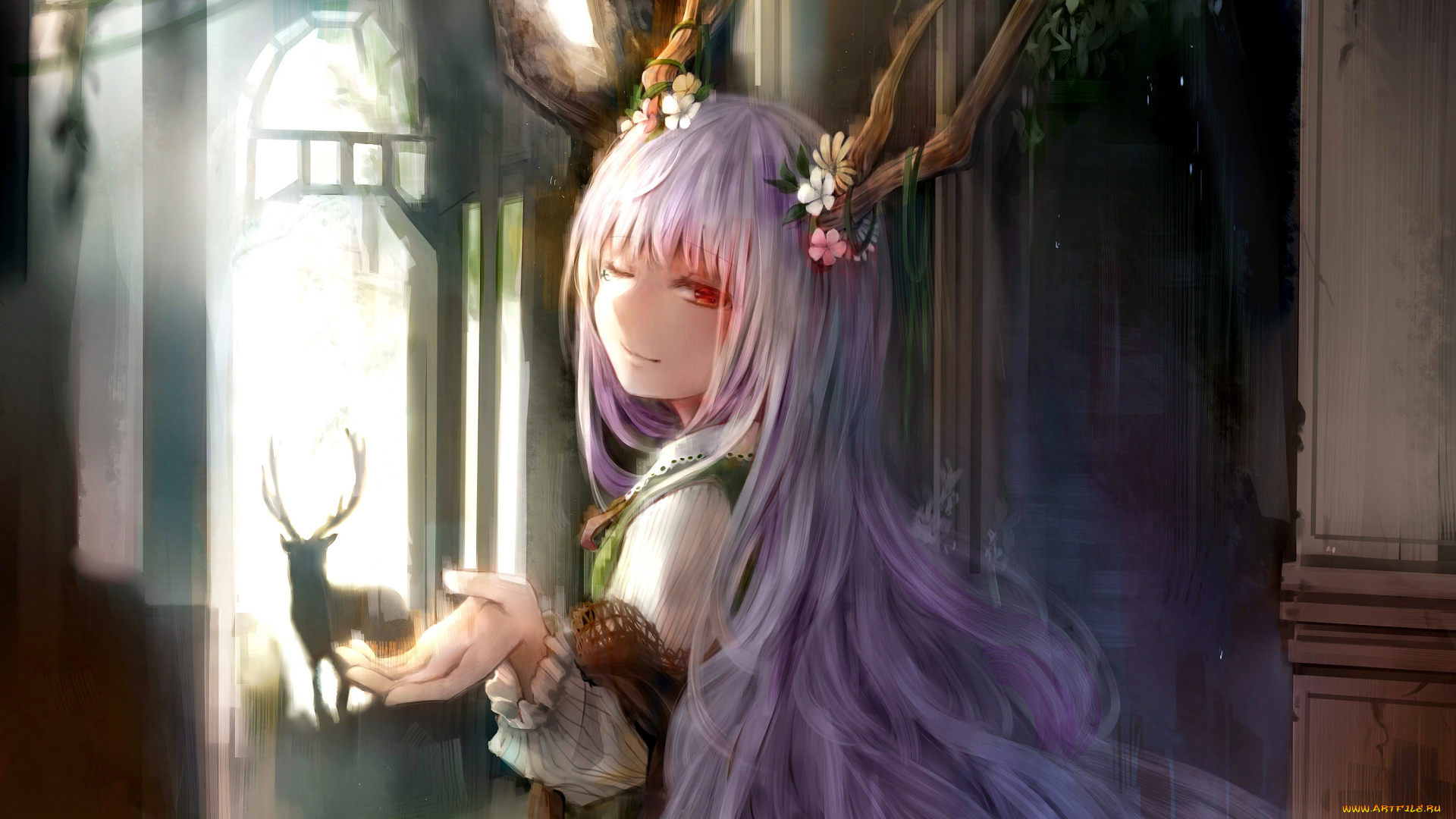 аниме, животные, , существа, девочка