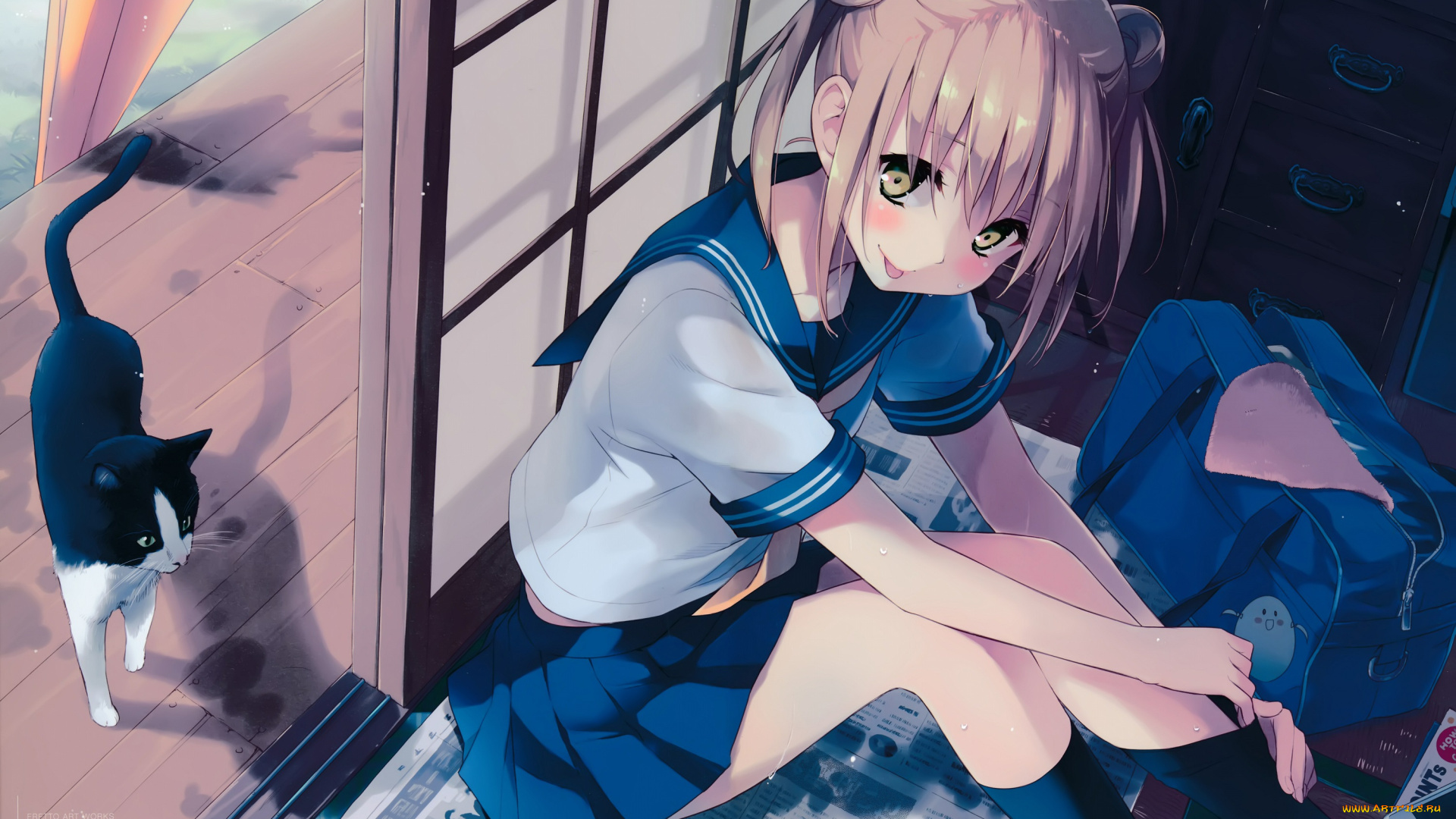 аниме, животные, , существа, девушка