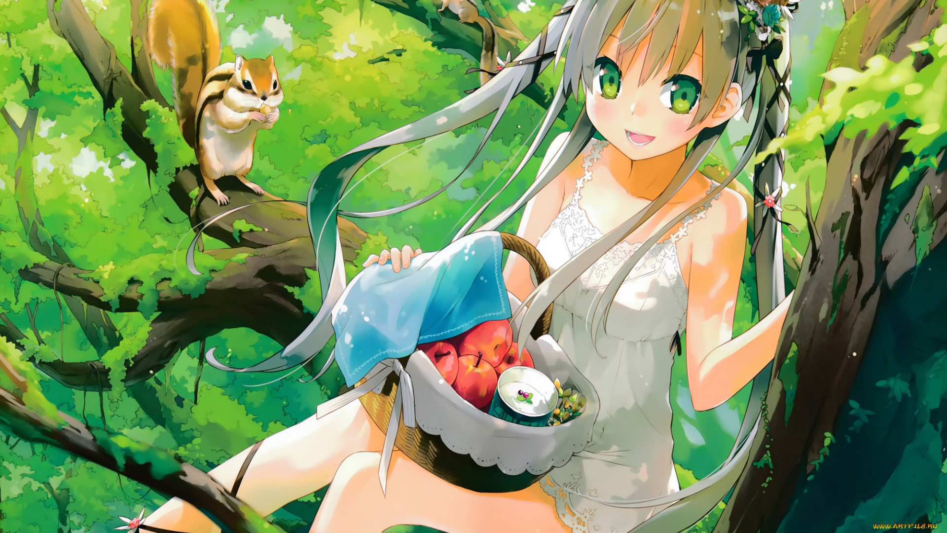 аниме, животные, , существа, девушка