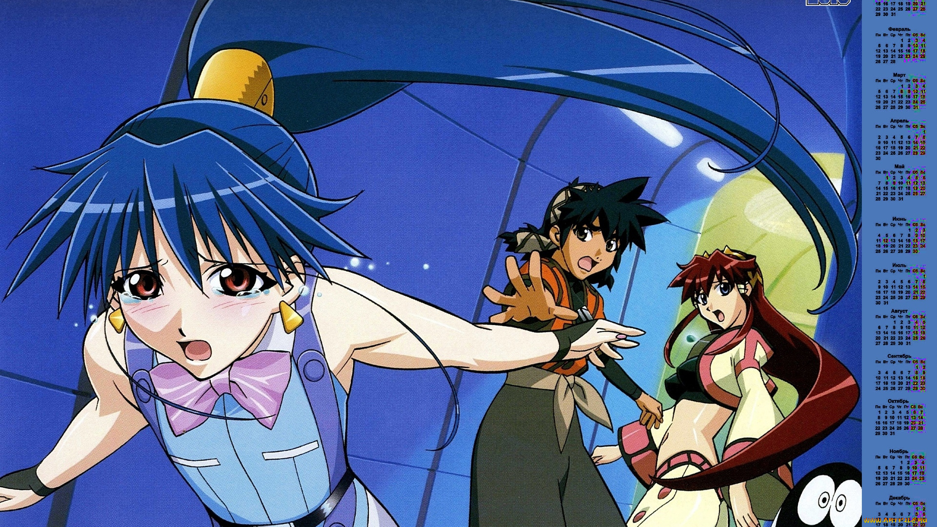 календари, аниме, 2018, эмоции, девушка