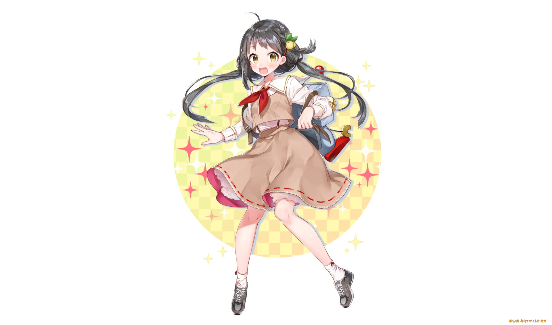 аниме, unknown, , другое, , взгляд, девушка, фон