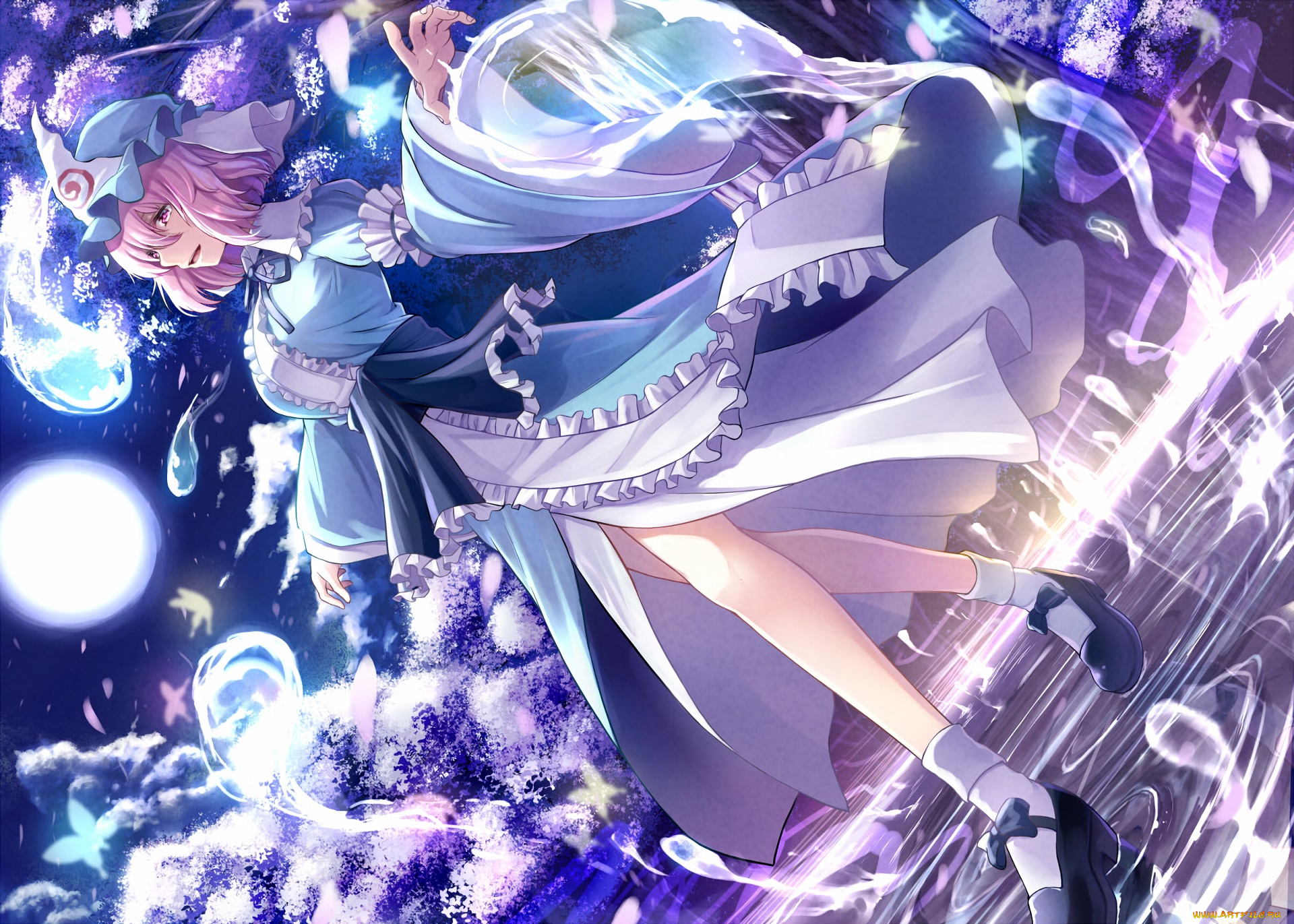 аниме, touhou, фон, взгляд, девушка