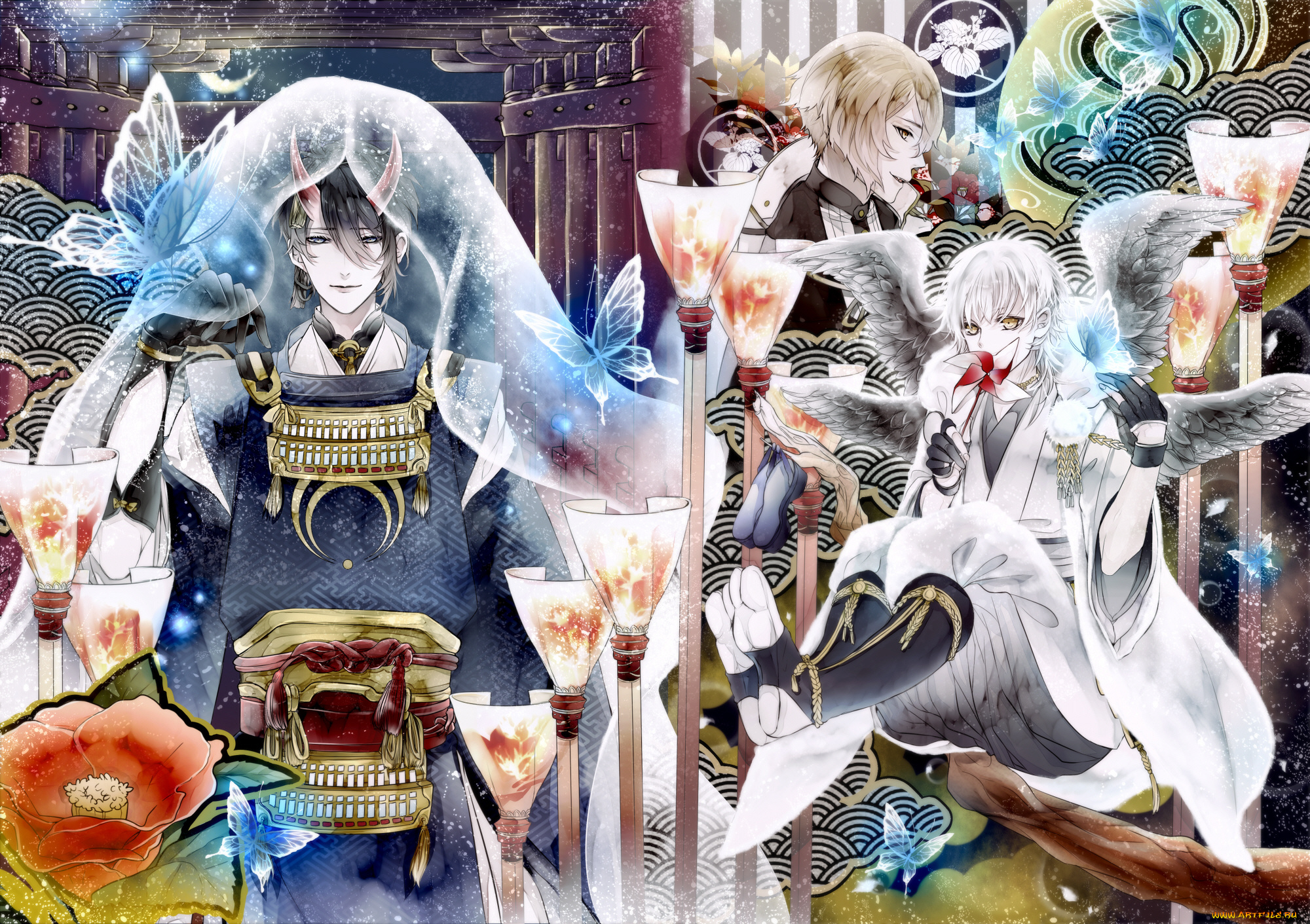 аниме, touken, ranbu, парни