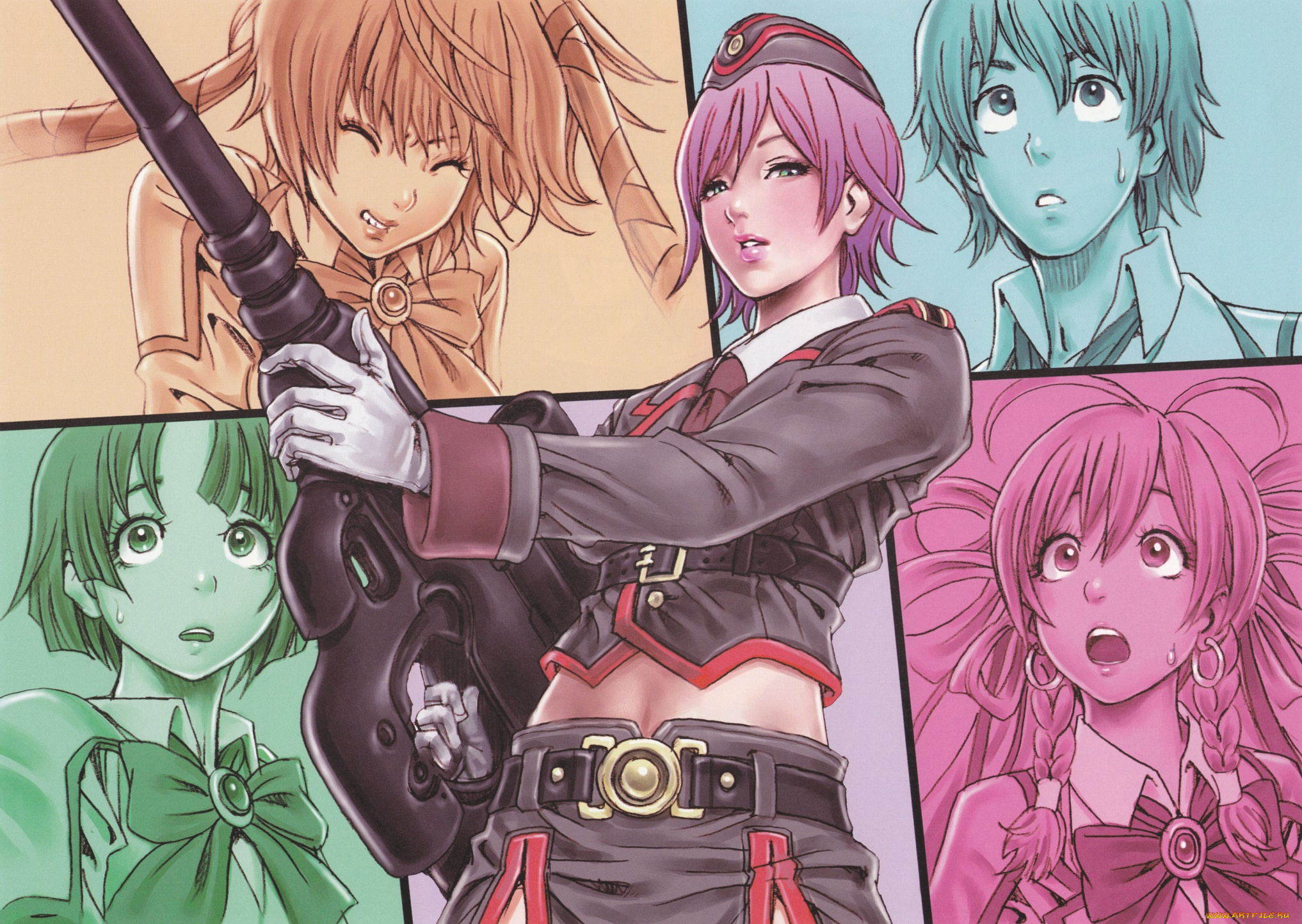 аниме, оружие, , техника, , технологии, девушка