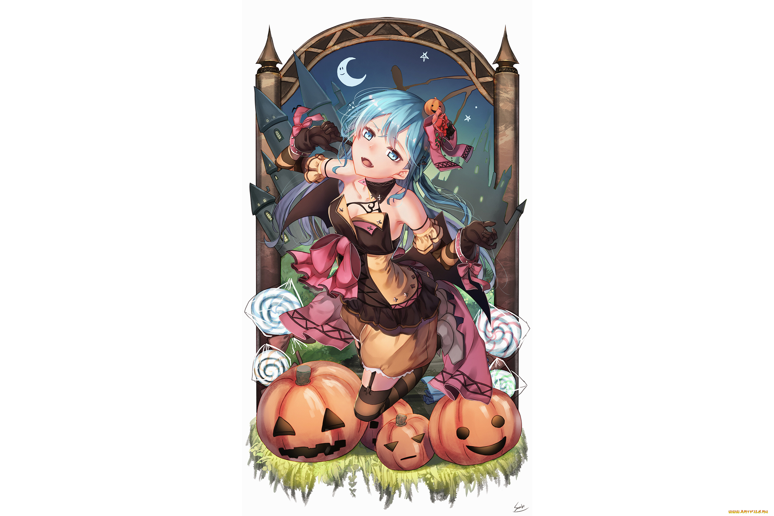 аниме, магия, , колдовство, , halloween, девушка