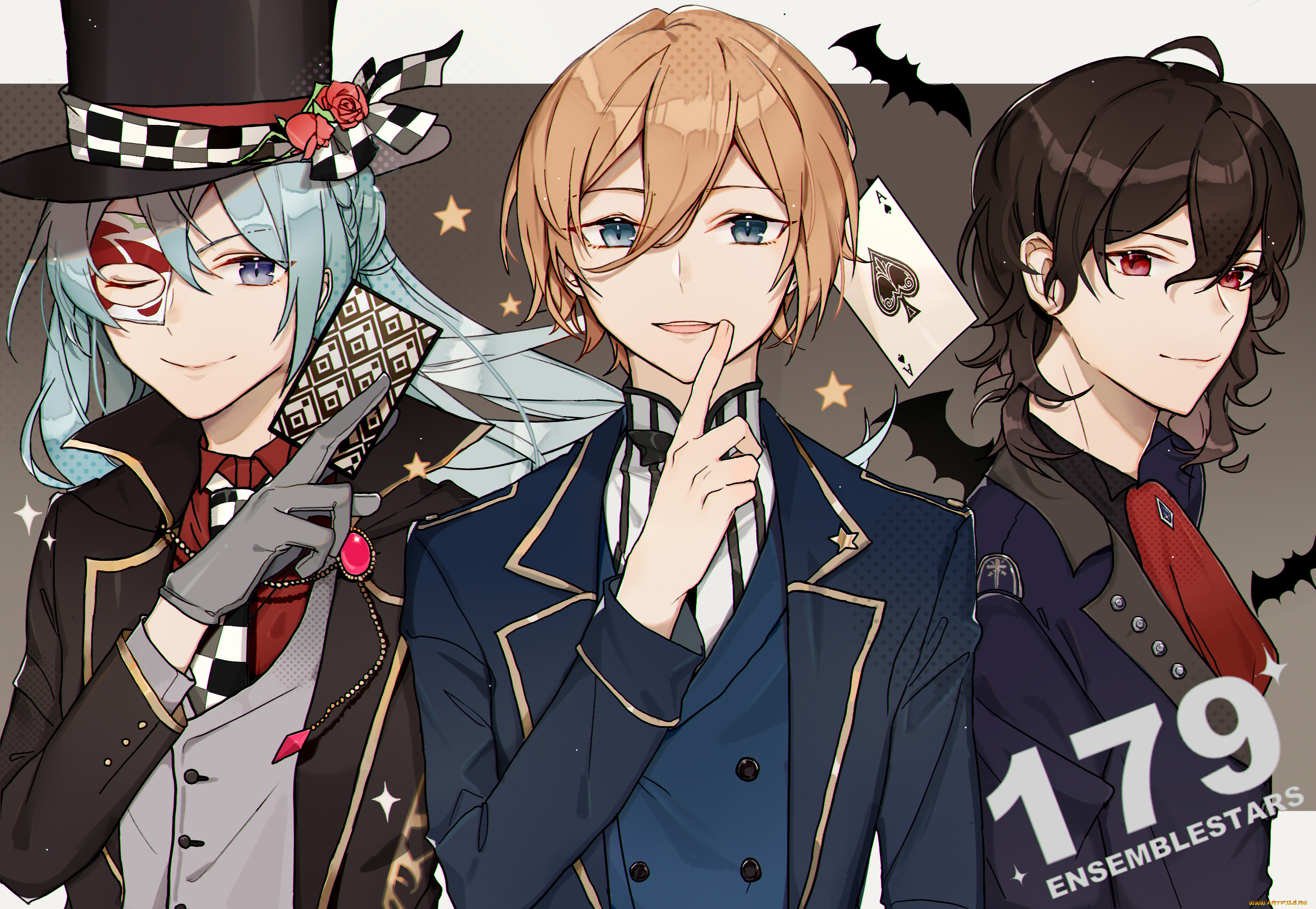 аниме, ensemble, stars, трио