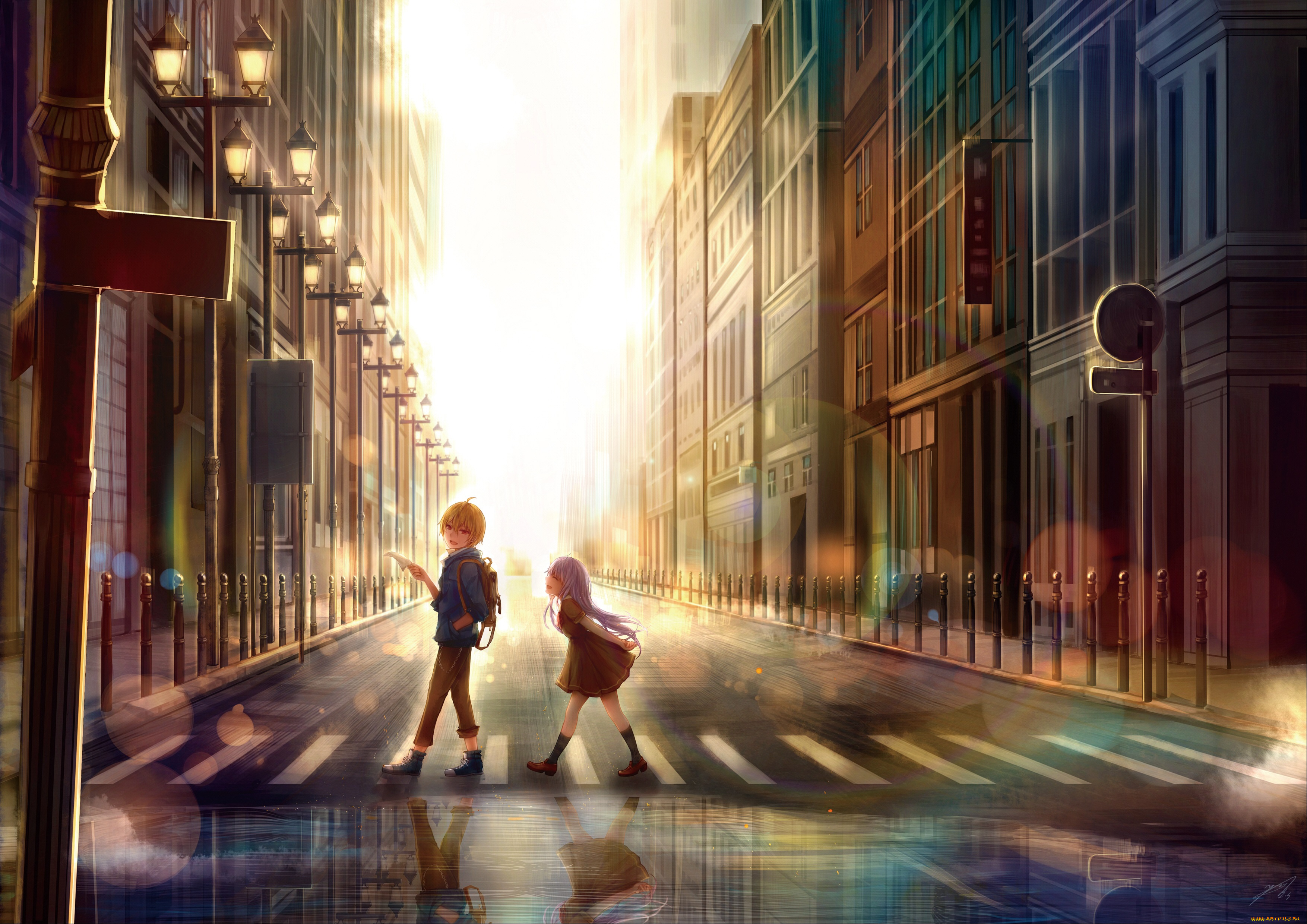 аниме, город, , улицы, , интерьер, , здания