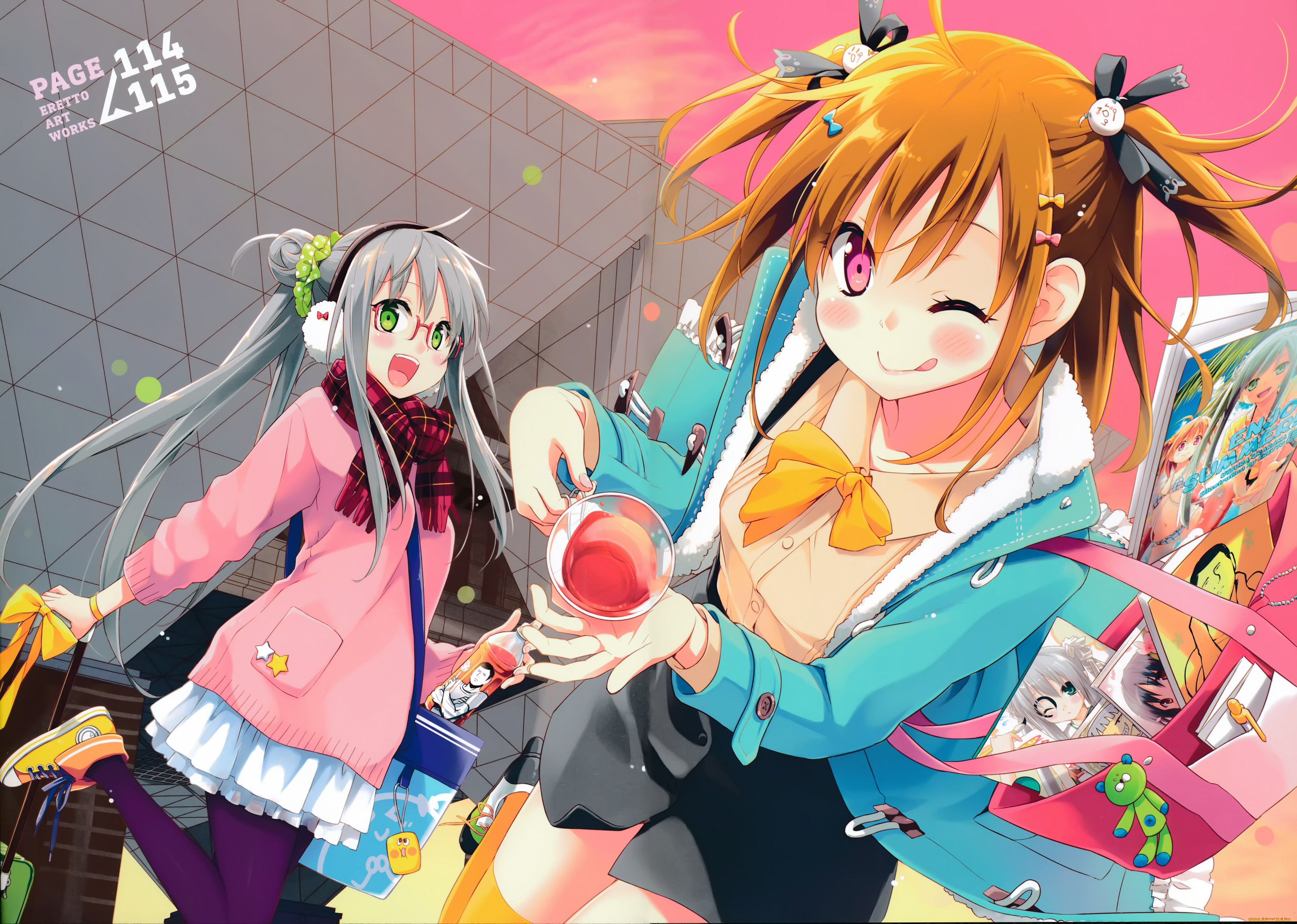 аниме, kantoku, , artbook, девушки