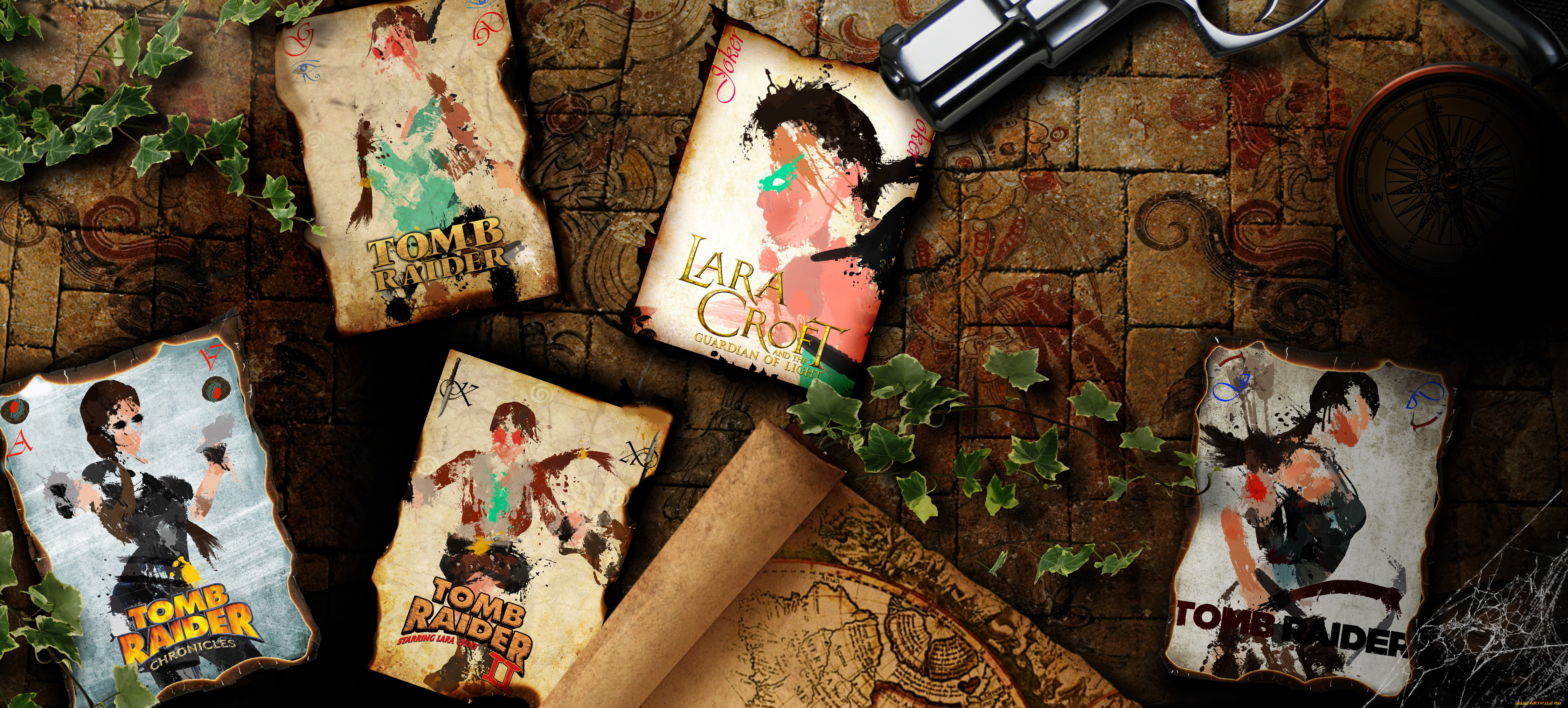 видео, игры, tomb, raider, , other, пистолет, фон, карты