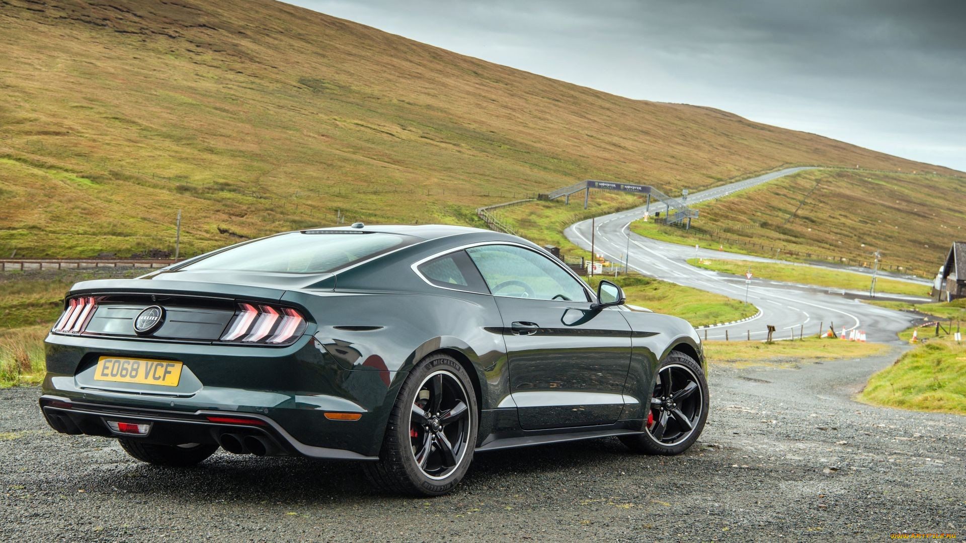 2019, ford, mustang, bullitt, автомобили, mustang, 2019, ford, bullitt, вид, сзади, дорога, форд, мустанг