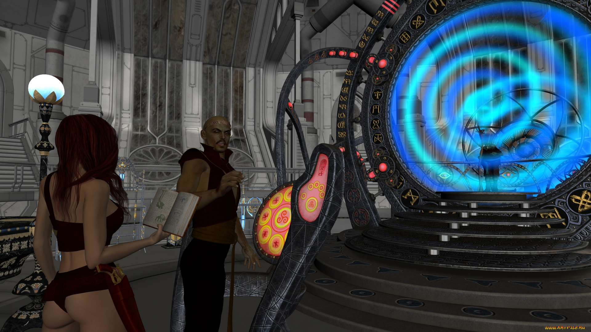 3д, графика, фантазия, , fantasy, фон, люди