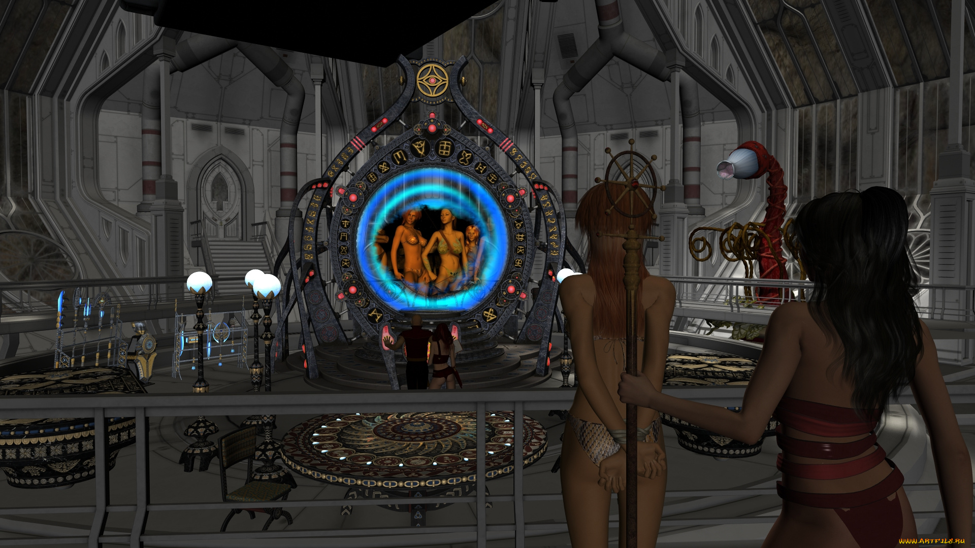 3д, графика, фантазия, , fantasy, фон, люди