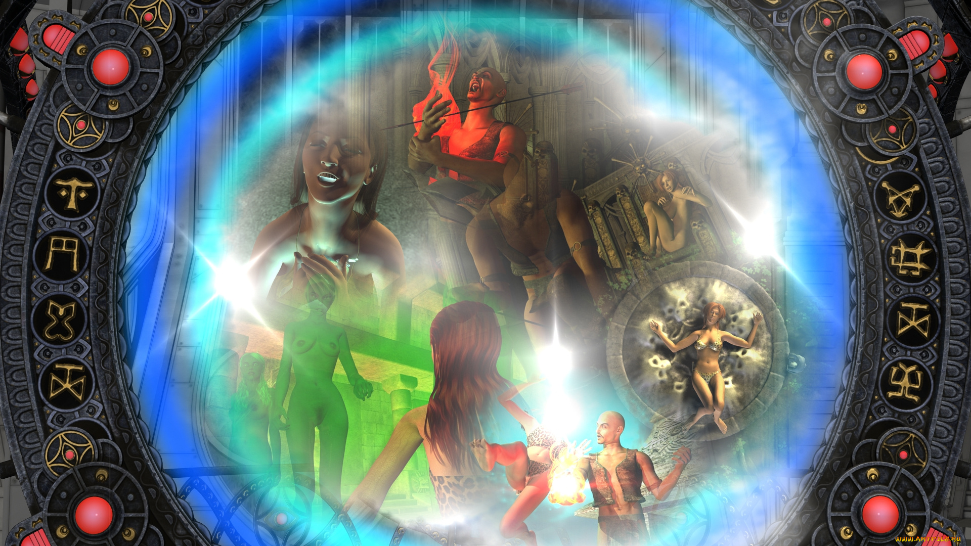 3д, графика, фантазия, , fantasy, люди, фон