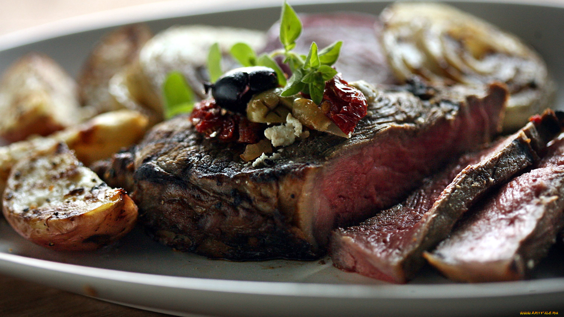 еда, мясные, блюда, стейк, мясо