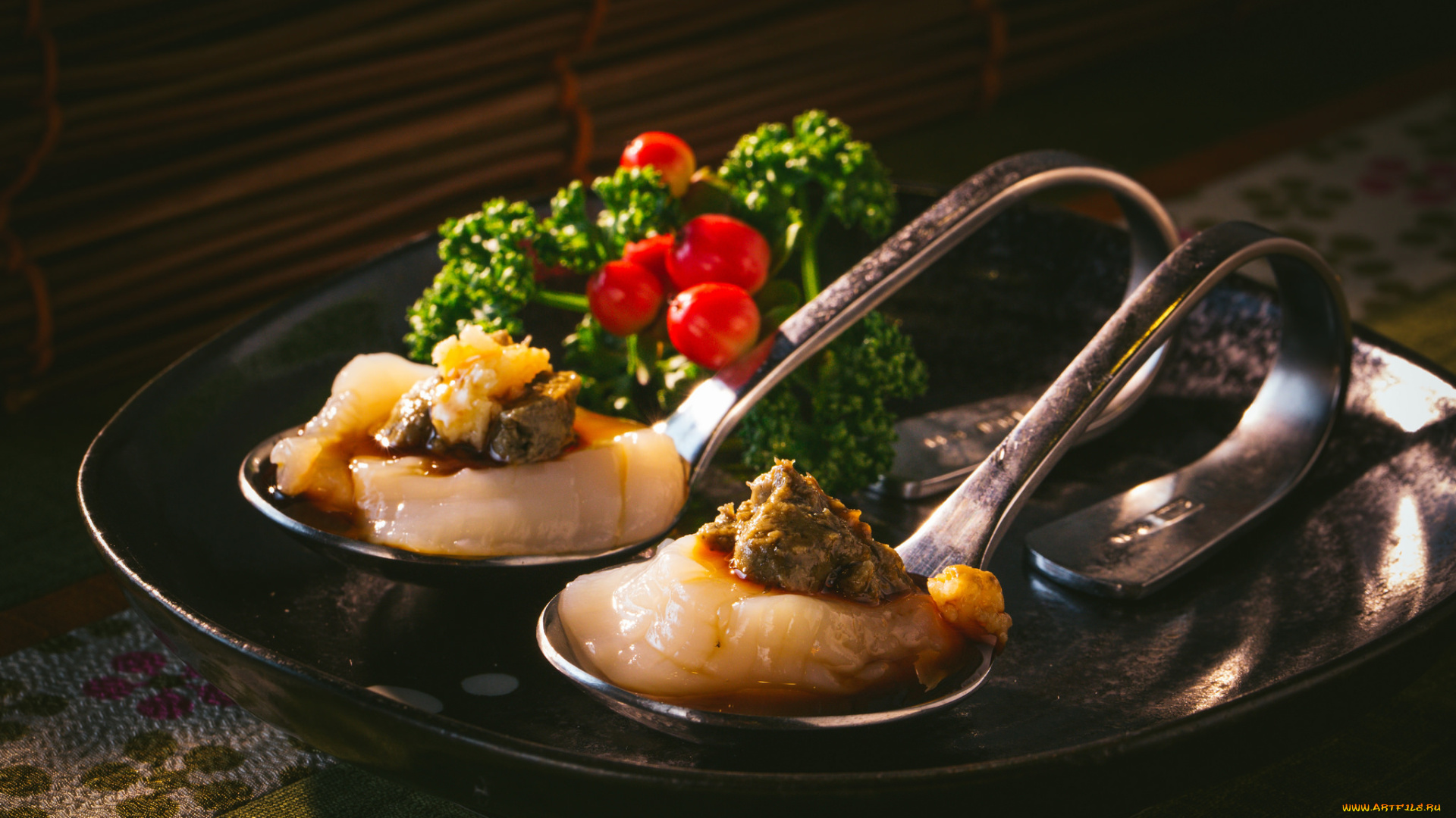 еда, рыбные, блюда, , с, морепродуктами, снедь