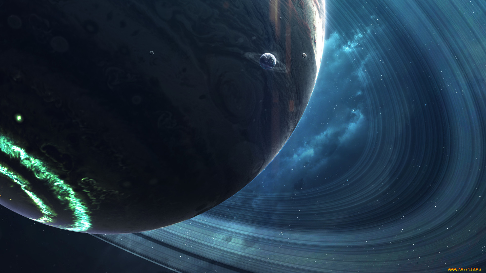 космос, арт, звезды, галактики, вселенная, планеты