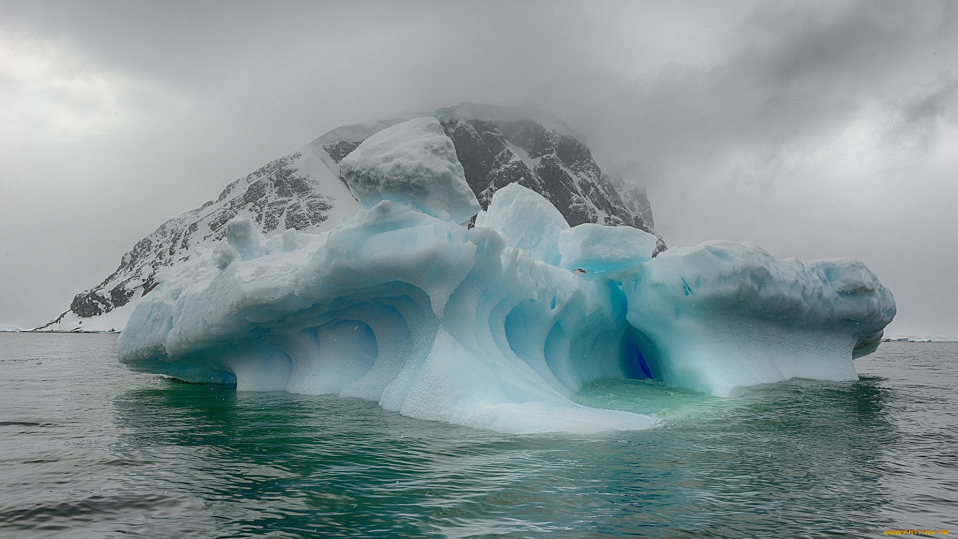 природа, айсберги, и, ледники, простор
