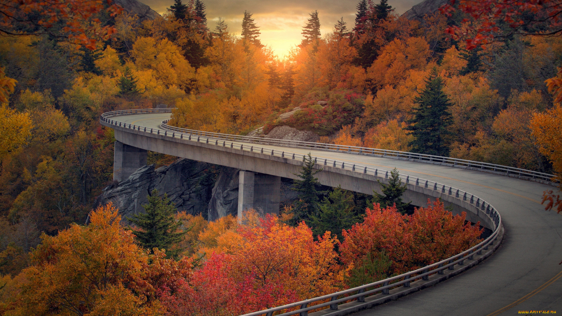 природа, дороги, трасса, горы