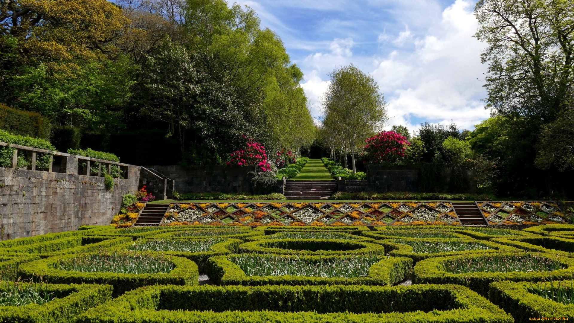 природа, парк, ландшафтный, дизайн