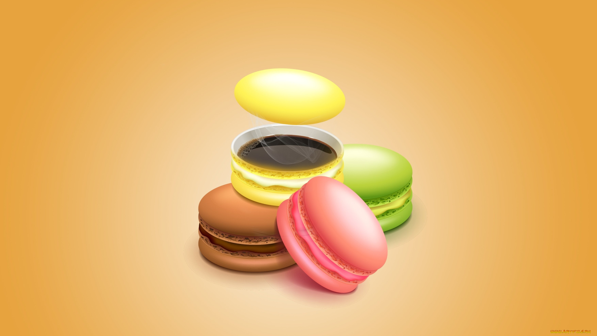 векторная, графика, еда, , food, фон, кофе